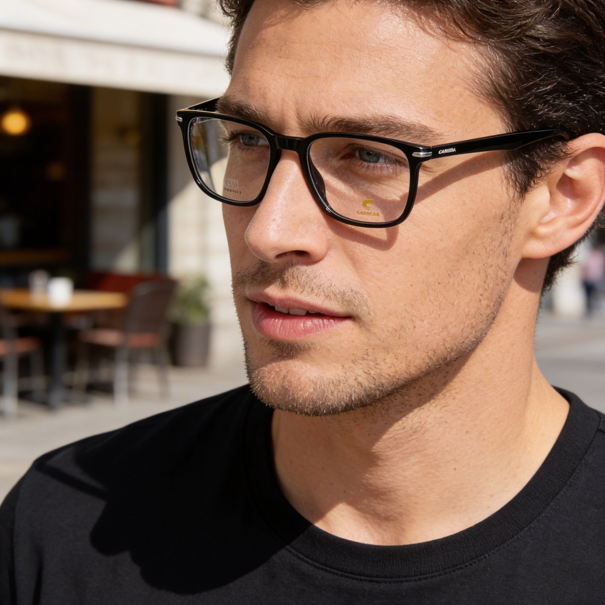 Gafas Carrera Carrera 309 de acetato negro de estilo moderno para hombre, lentes de policarbonato, 54mm, Photo 6