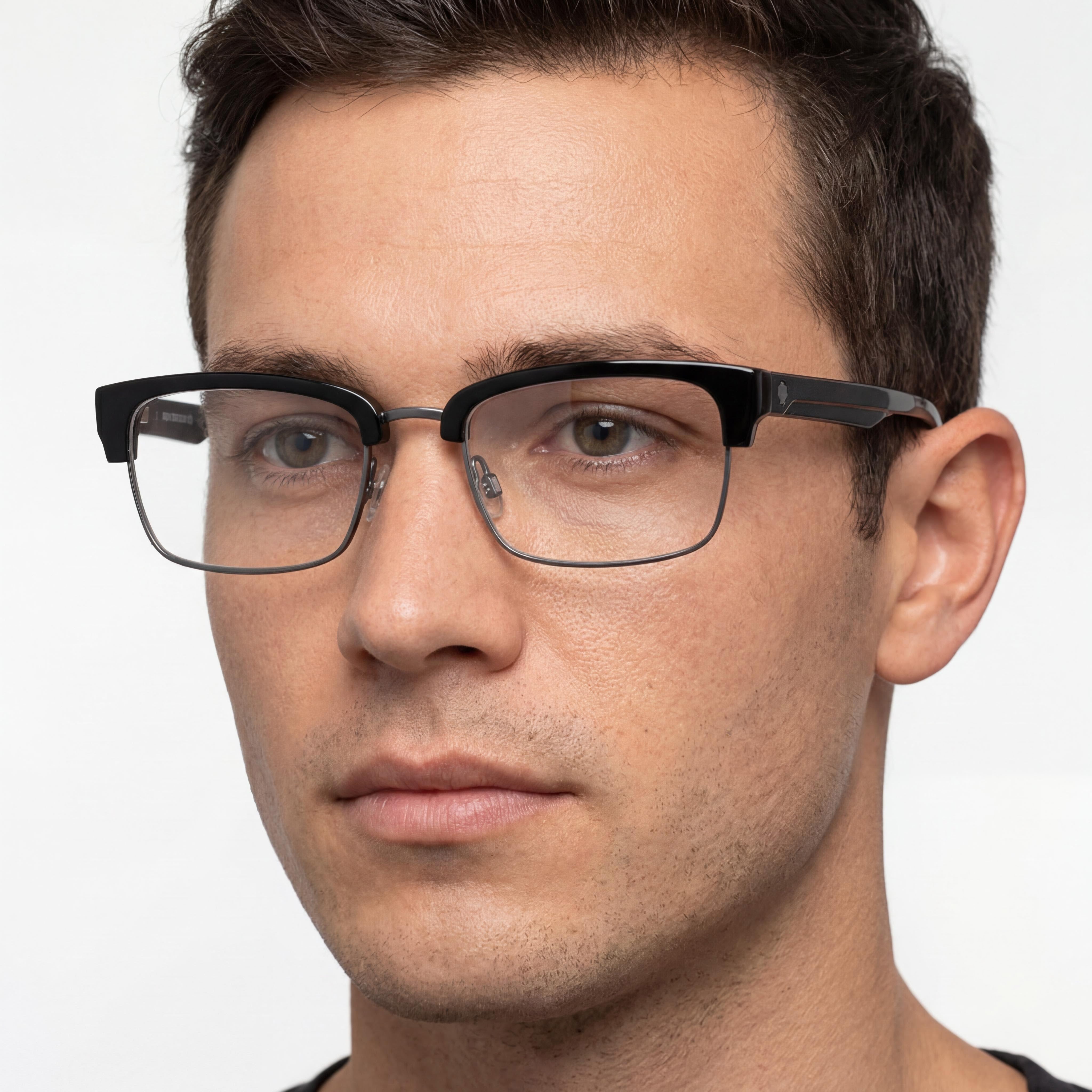 Gafas Espía LEWIS 573456388000 Unisex Rectangular Montura Completa de Metal Lentes Transparentes sin Aumento Negro 51mm, Photo 4