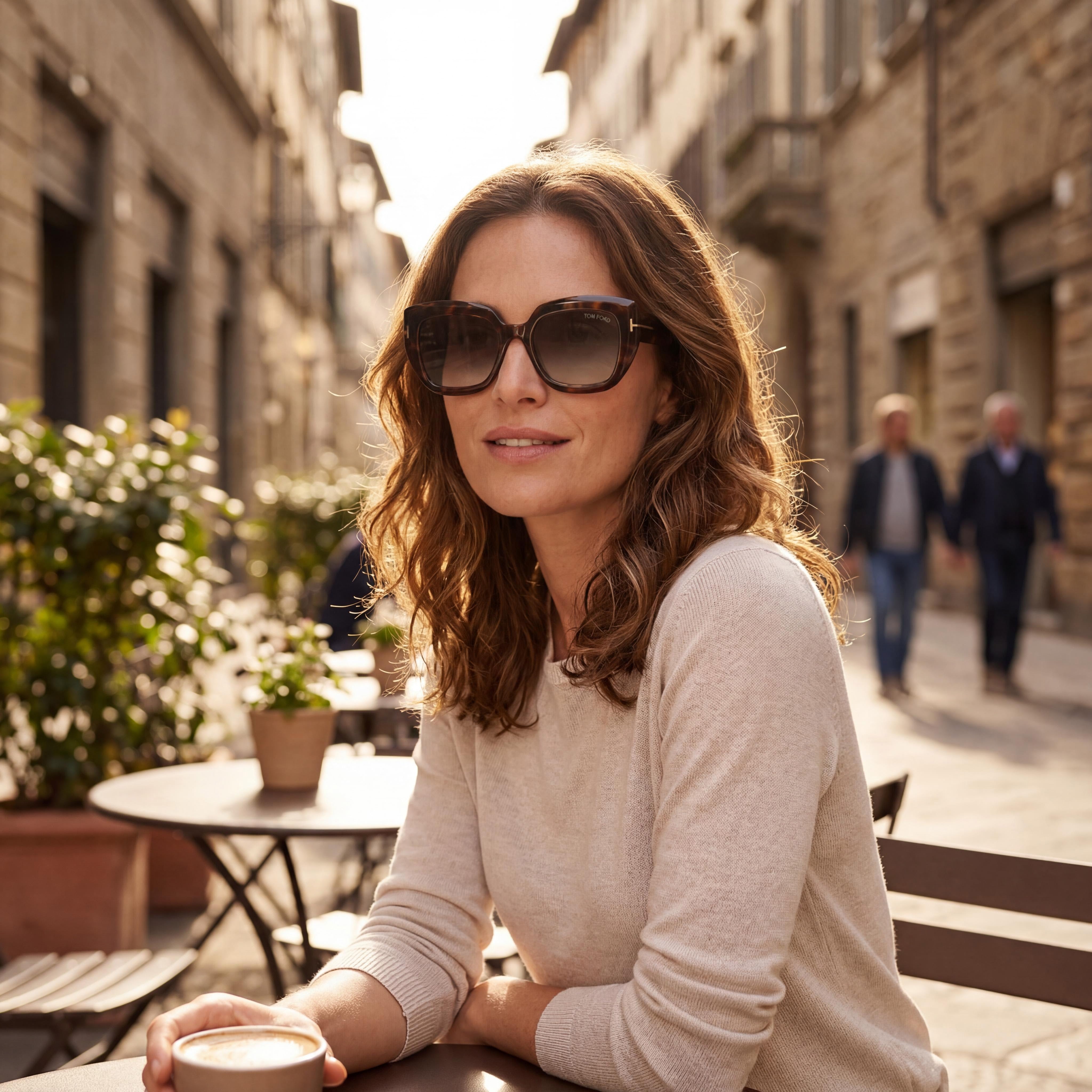 Tom Ford Butterfly Unisex Dark Havana Tortoise Frame Smoke Lenses 53mm Sunglasses, Photo 6