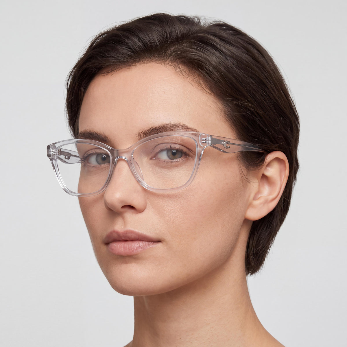 COACH HC6243U Women's Square Plastic Prescription Eyeglass Frames Transparent Dove Size 53mm, Photo 4
