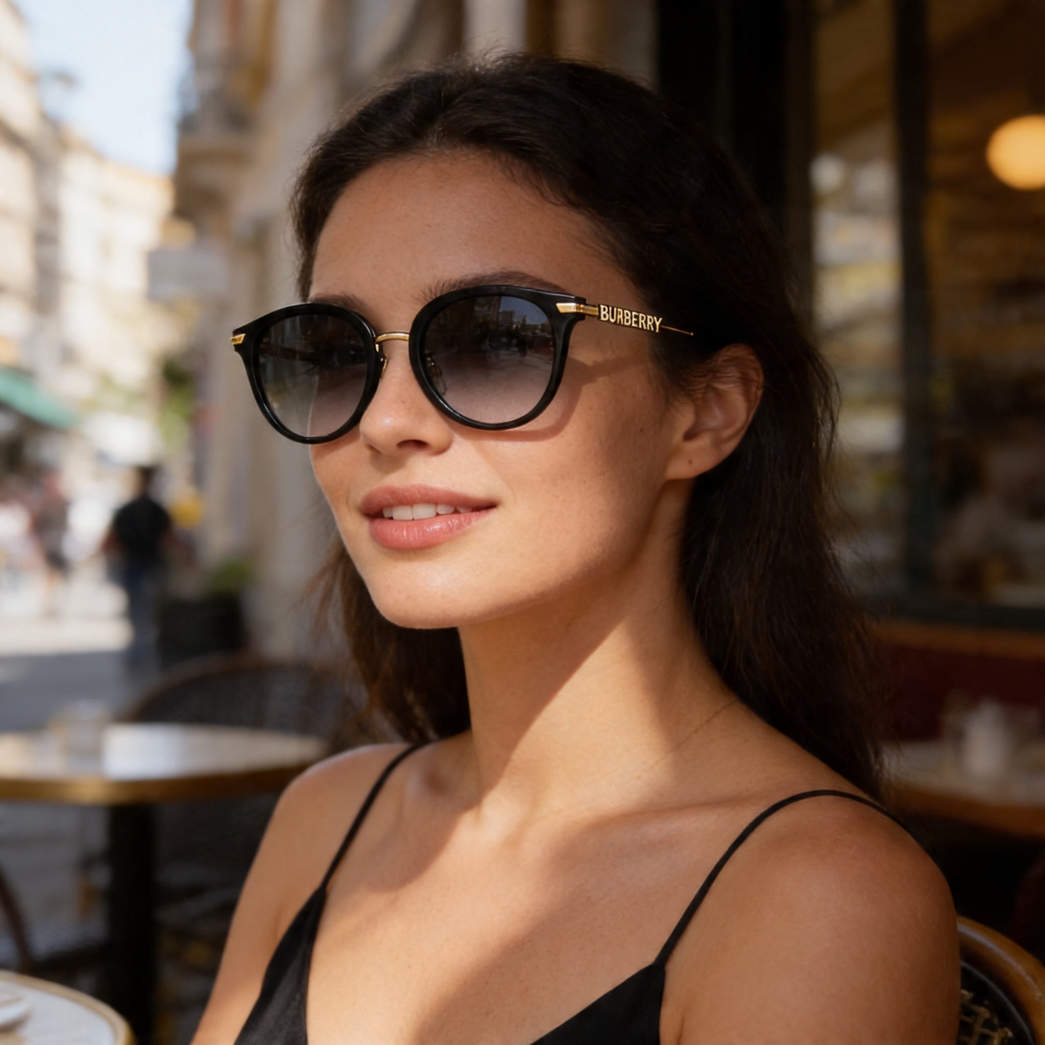 BURBERRY Be 4398d Women's Black Grey Gradient Stainless Steel Frame Grey 100% UV Protection Sunglasses 50mm, Photo 4