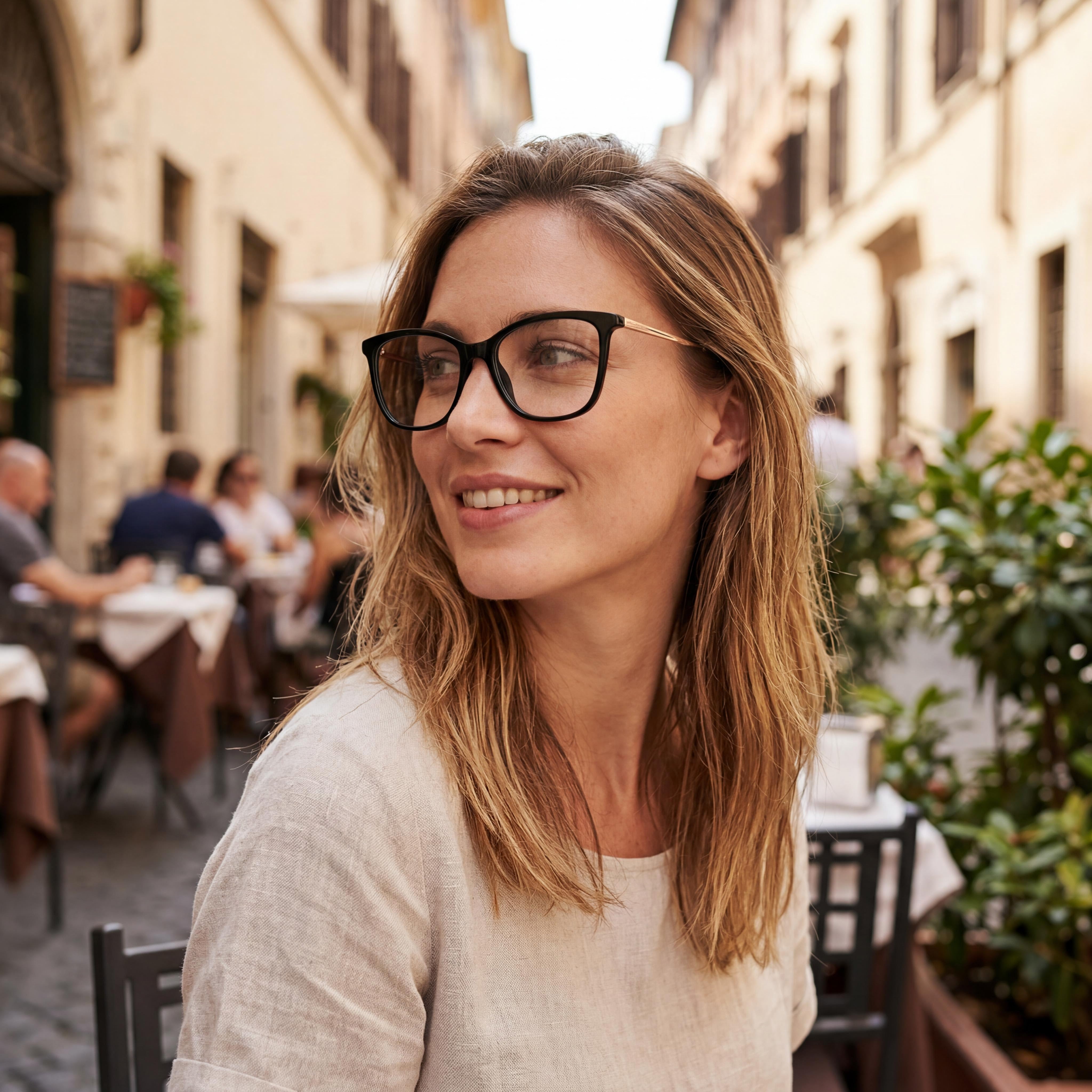 MAX &CO Modern Women's Eyeglasses with Injected Shiny Black Frame and Clear Plastic Lenses 51mm, Photo 4