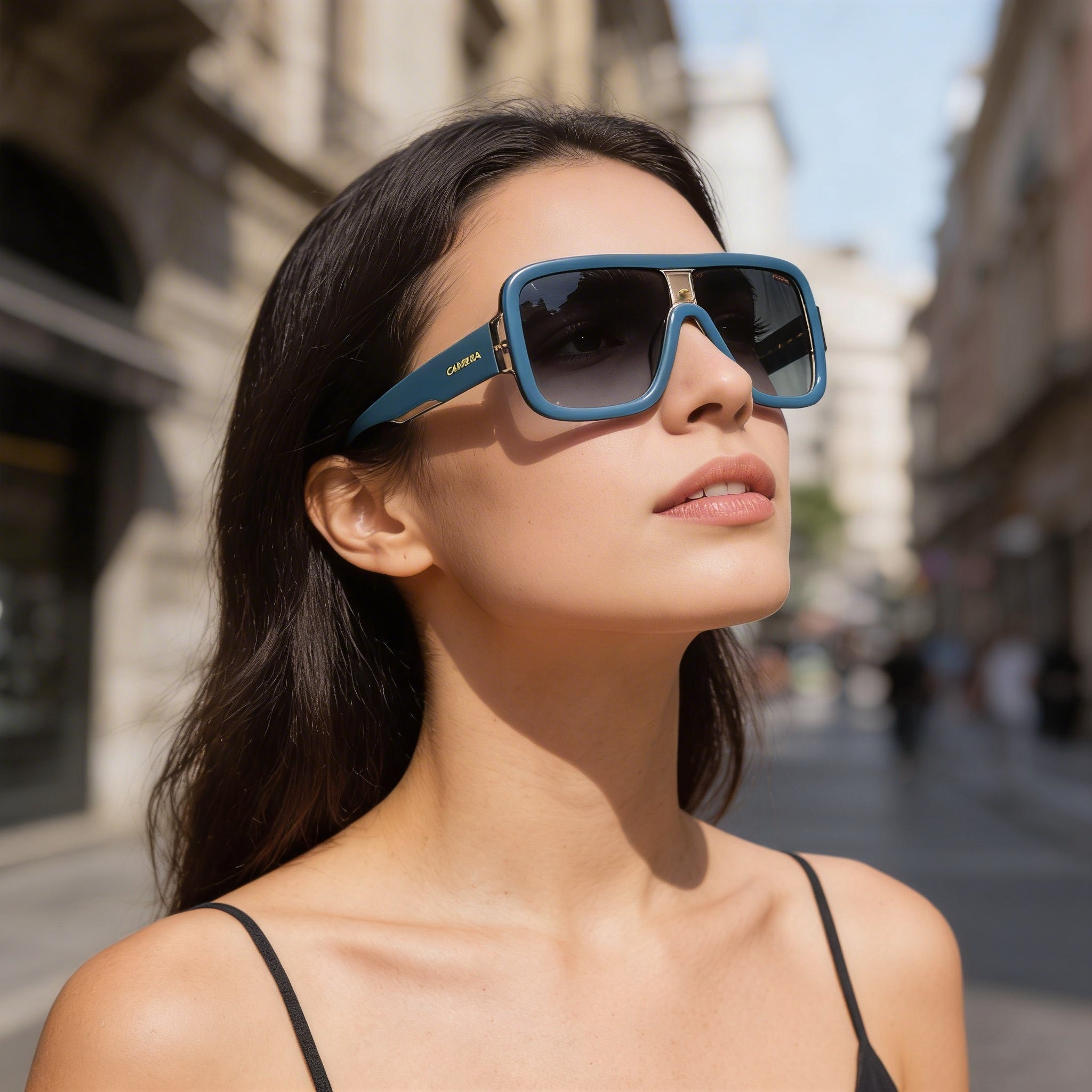Carrera Classic Unisex Blue Beige Dark Grey Shaded Acetate UV Protection Polycarbonate Sunglasses 62mm, Photo 4