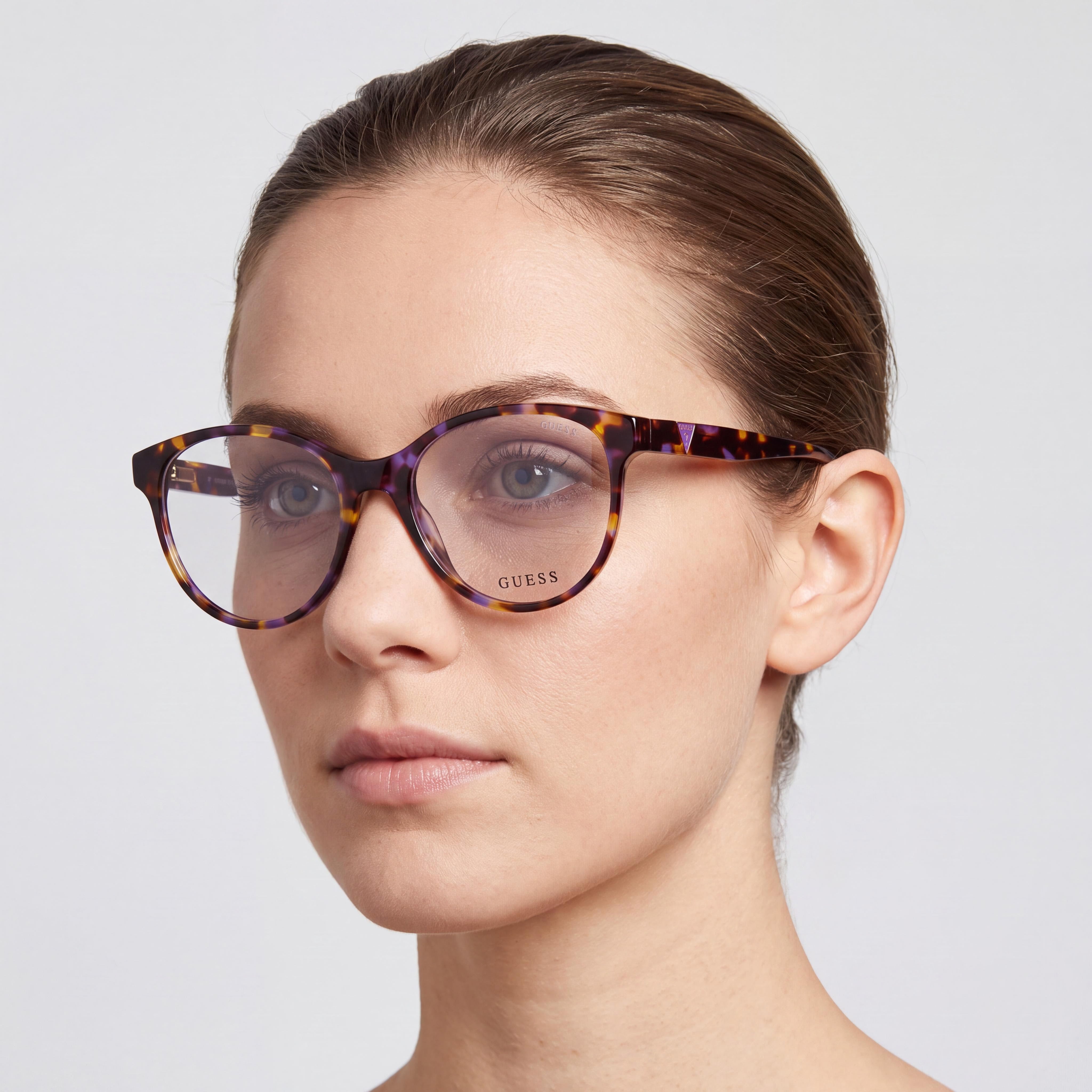 GUESS Gu2847 Gafas Ópticas para Mujer de Acetato Morado con Lentes de Demostración, Talla 56-17-140mm, Photo 5
