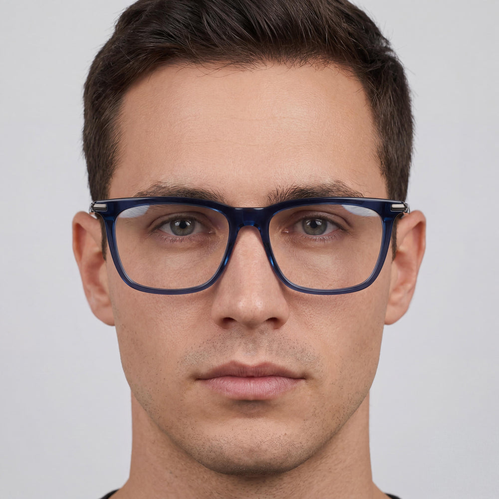 Ferragamo Casual Men's Acetate Frame Transparent Blue Non-Polarized Polycarbonate Lens Sunglasses 56mm