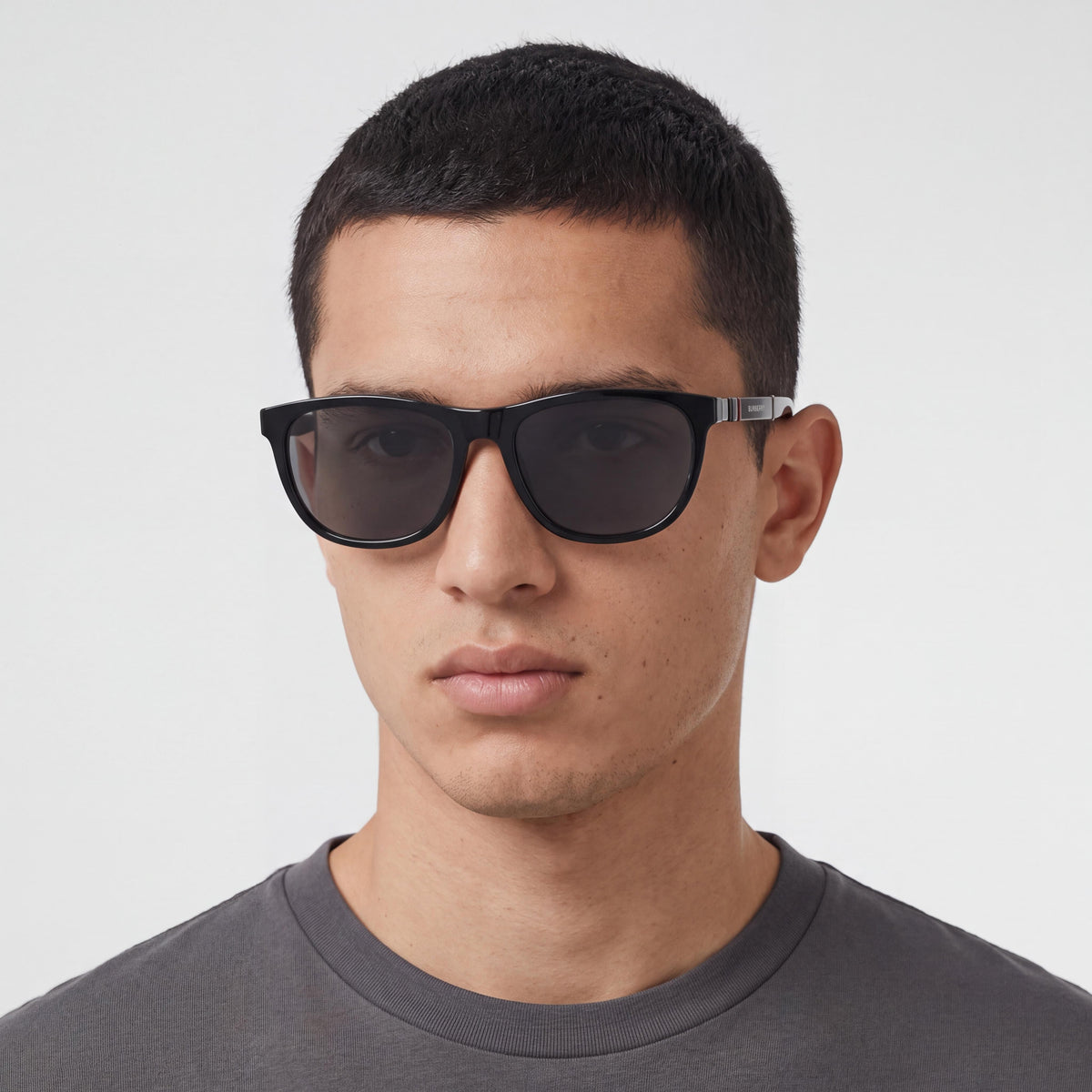 BURBERRY 159857001 Unisex Black Acetate Frame Eyewear with Grey UV Protection Lenses, Size 58mm, Photo 4