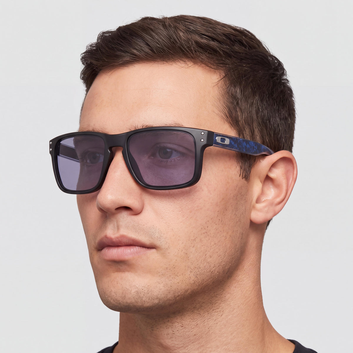 Oakley Oo9102 Holbrook Men's O_matter Square Matte Black Blue Prizm Grey 100% UV Non-Polarized Sunglasses 57mm, Photo 3