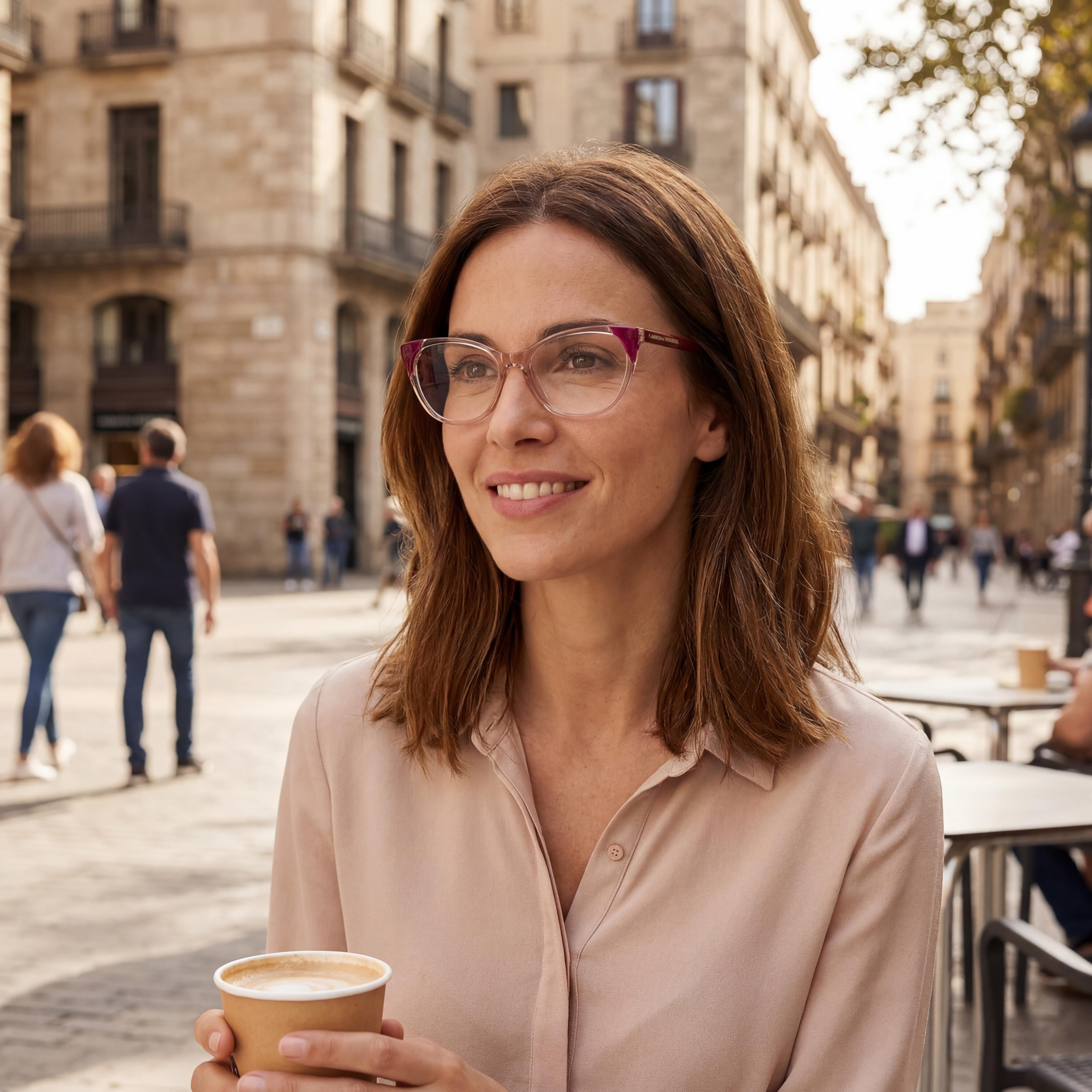 Carolina Herrera Women's Eyewear from the Modern Collection, featuring Model HER 0283 in Pink, Photo 3