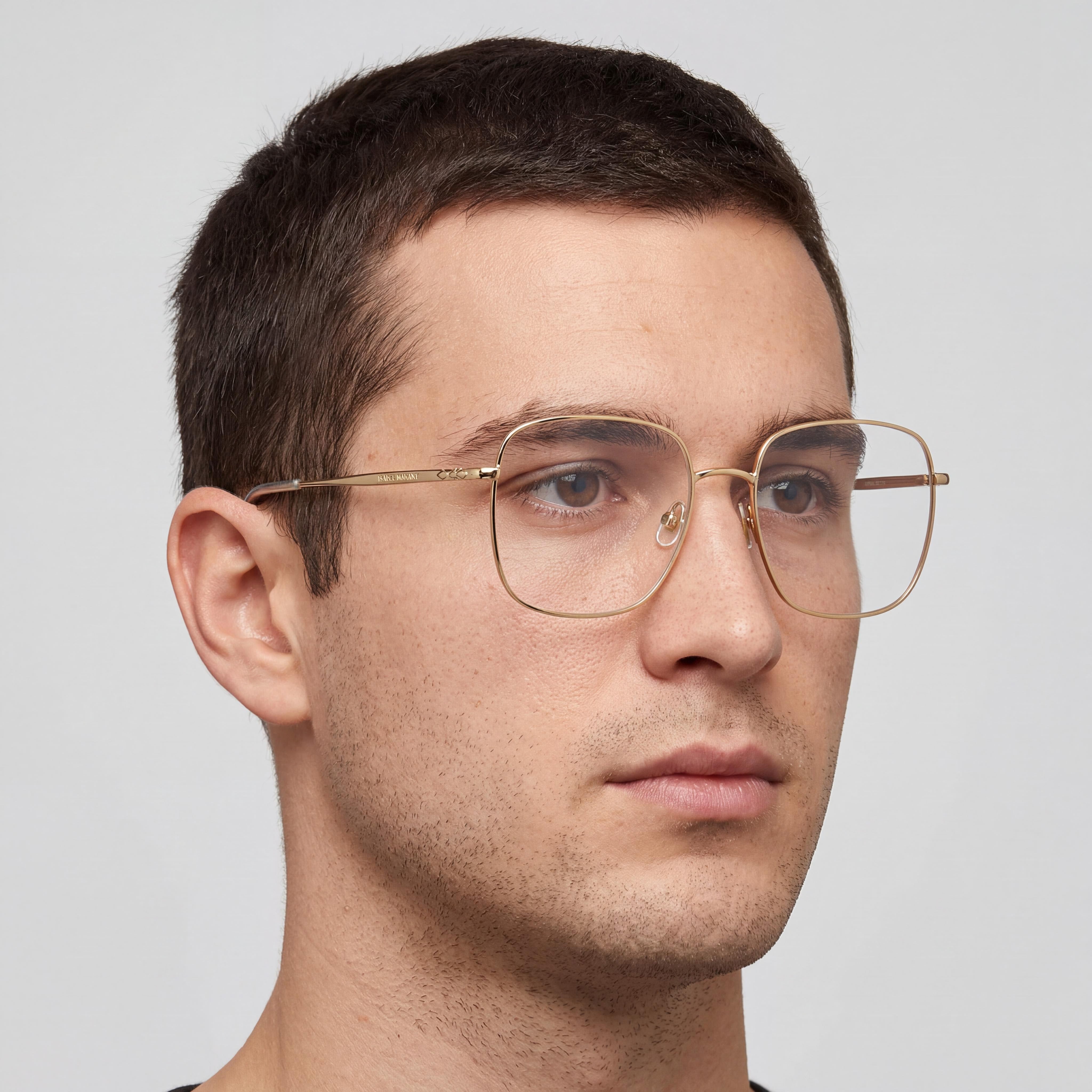Gafas Cuadradas Unisex Isabel Marant Im0029 de Metal Oro Rosa con Puntas de Varilla de Acetato, Ancho de Lente 55mm, Photo 4