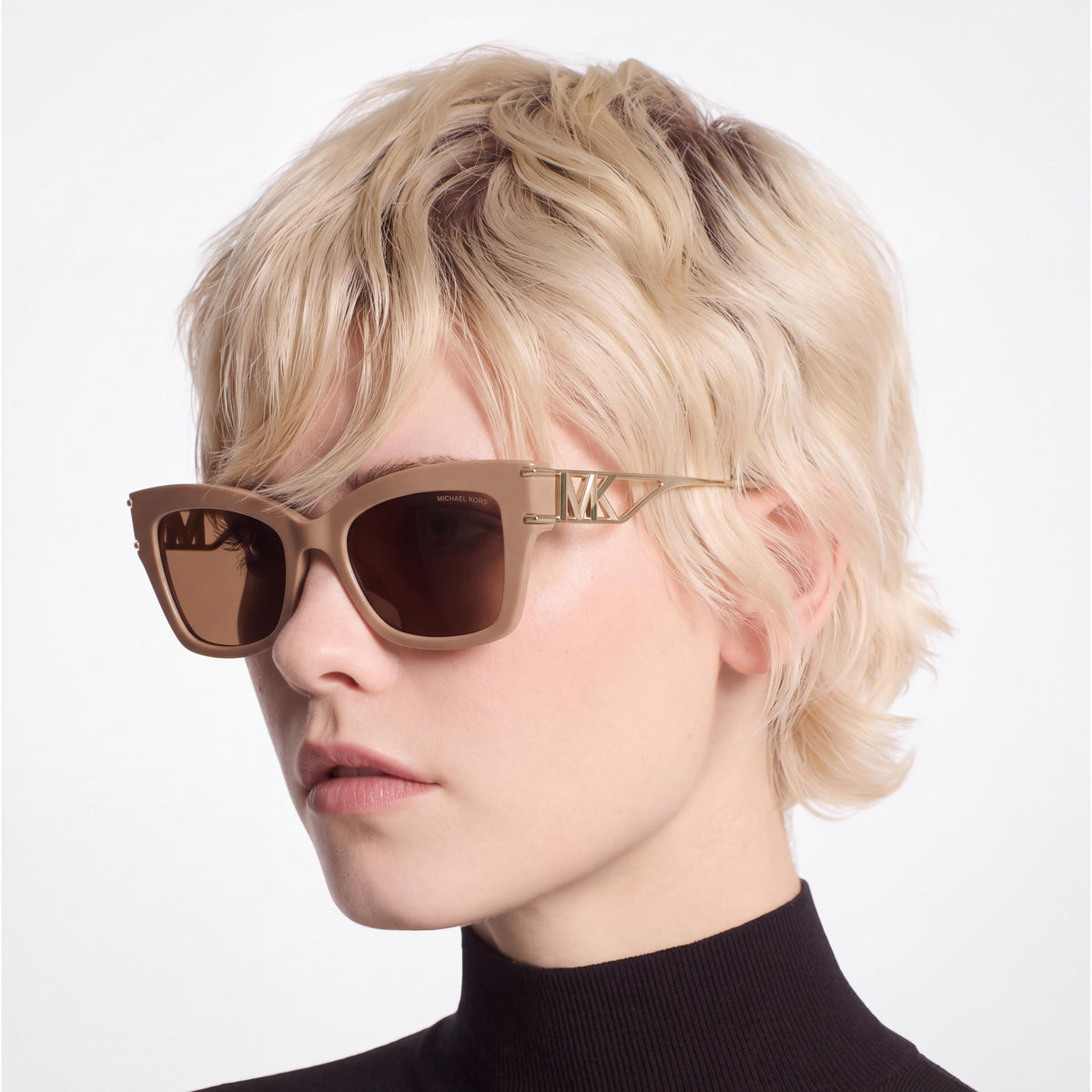 Michael Kors MK2237U Cantabria Universal Fit Women's Plastic Camel Brown Solid Brown Lenses 100% UV 52mm, Photo 4
