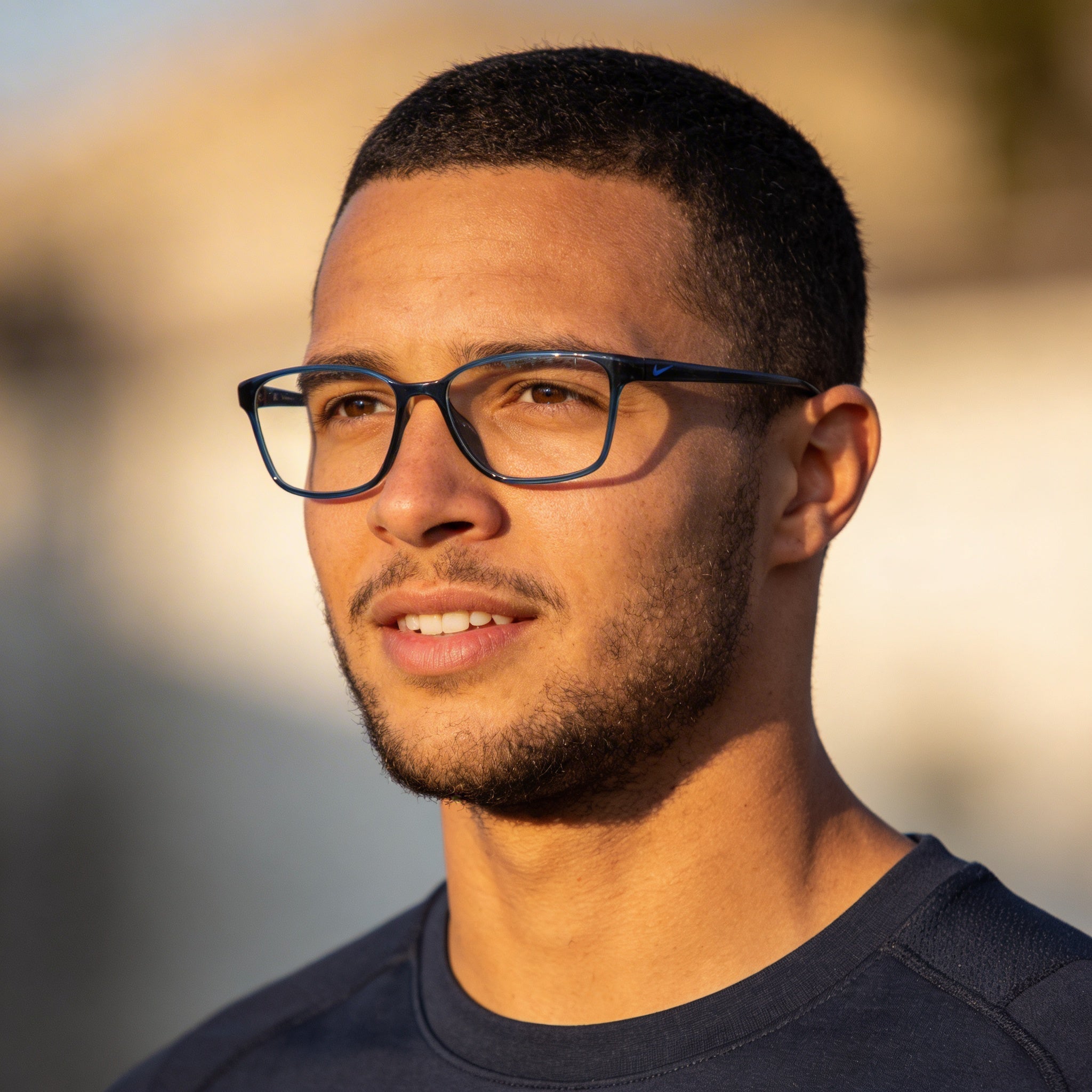 Nike 7027 Metal Frame Eyeglasses for Men with Lenses, Midnight Turq, 53-15-140, Photo 5