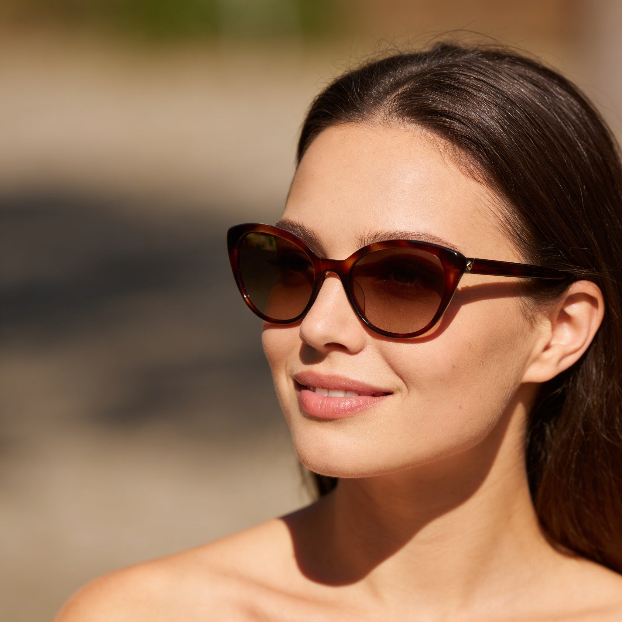 Kate Spade New York Casual Women's Acetate Havana Pattern Beige Brown Brown Shaded UV Protected 55mm Sunglasses, Photo 5