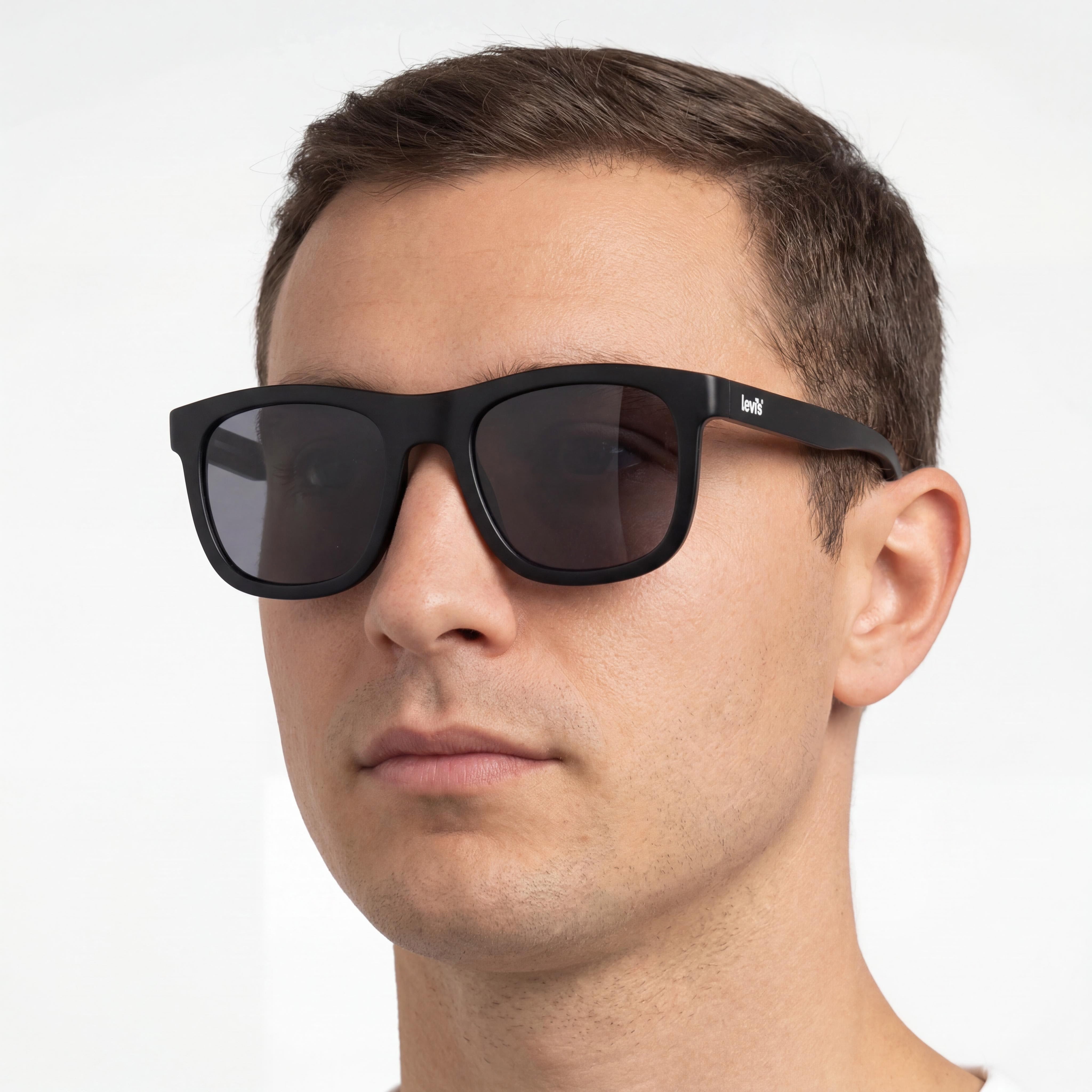 Levi's Lv 1023/S Unisex Rectangular Acetate Black Frame Non-Polarized UV Protection Sunglasses 53mm, Photo 5