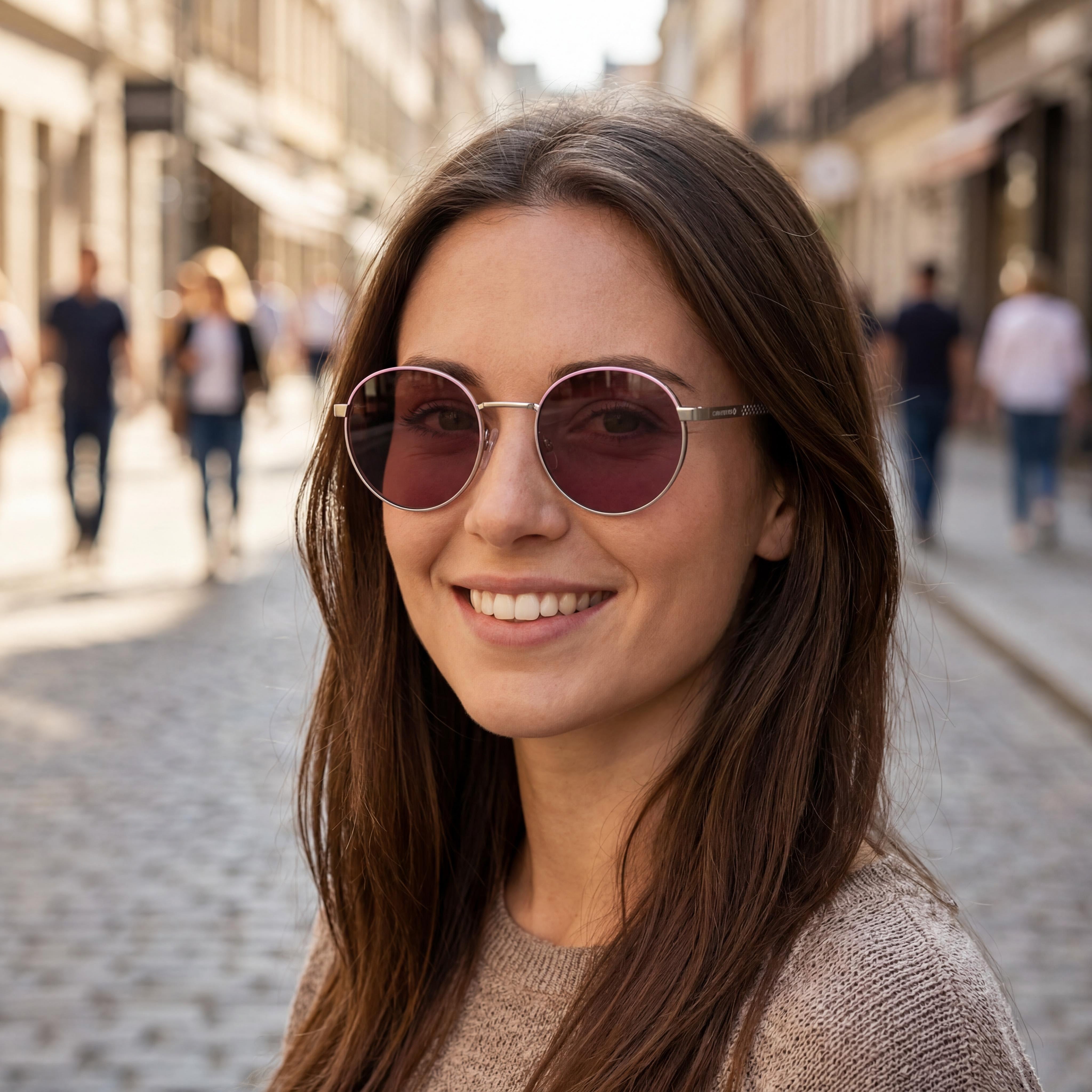 Gafas de sol Converse para mujer CV107S FOXING II de estilo clásico con montura de acetato y lentes de policarbonato de 51 mm, color plateado satinado uva efervescente, Photo 6