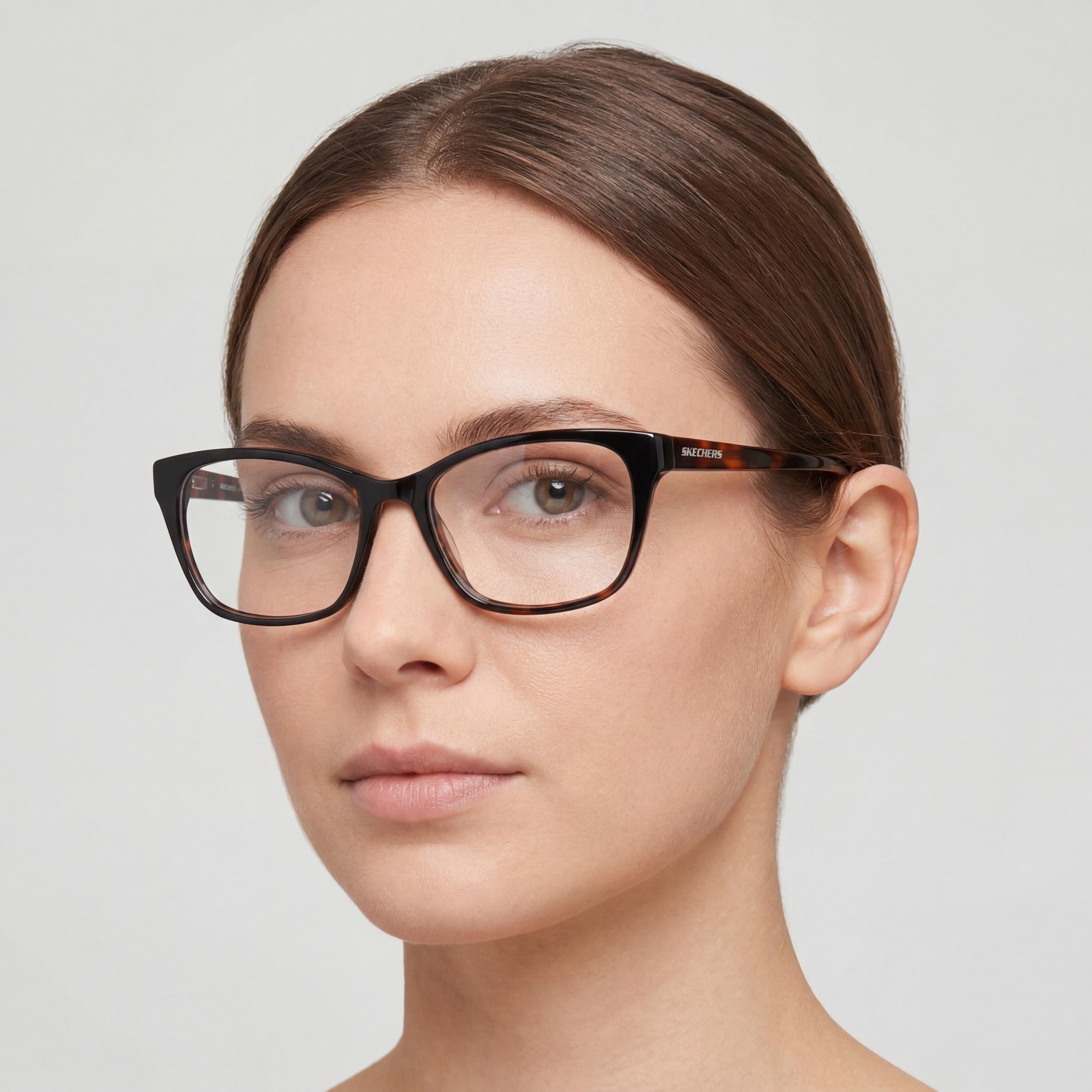Skechers Women's SE2210 Contemporary Plastic Eyeglasses Shiny Black 53-16-140, Photo 5