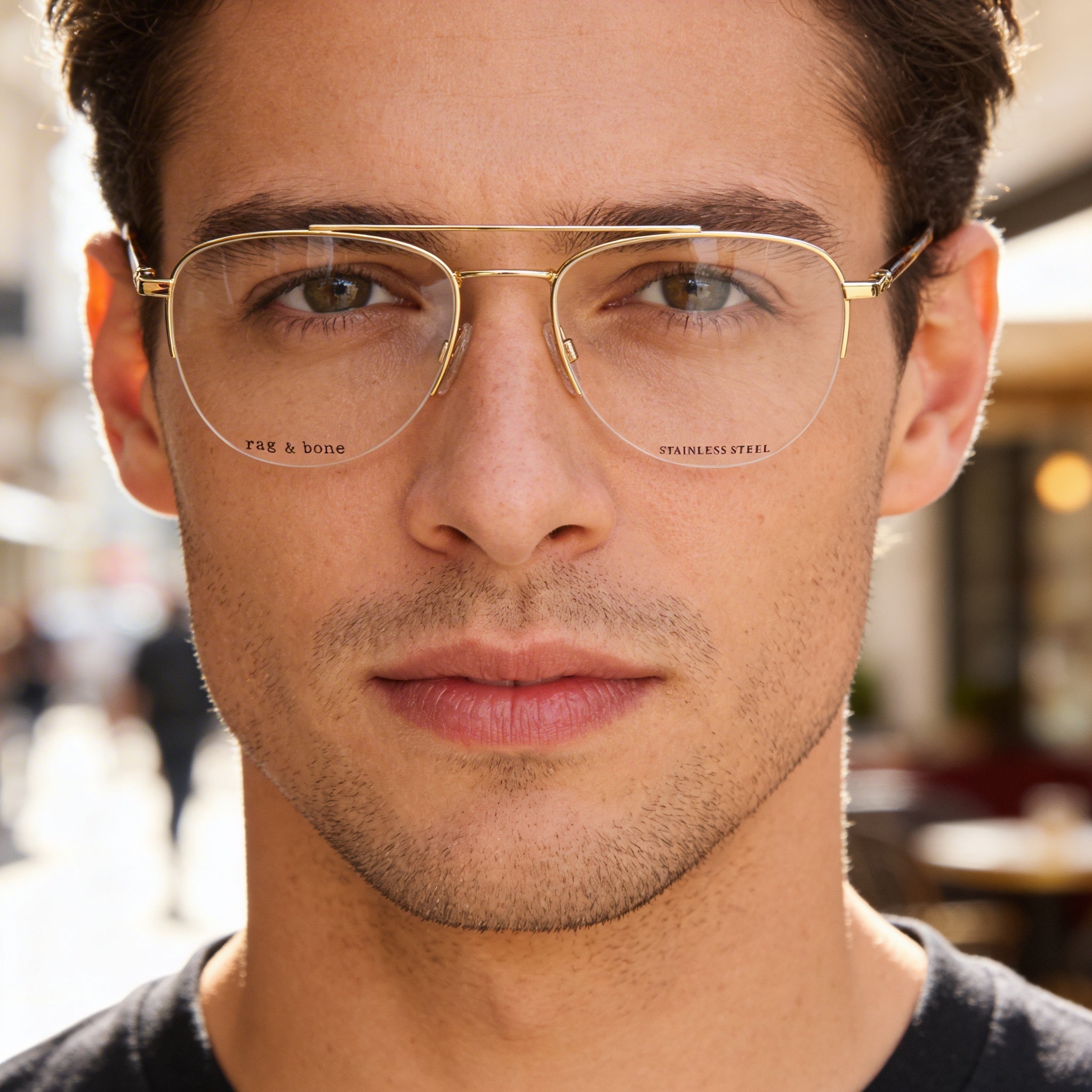 Rag & Bone Casual Rnb7054/g Men's Red Gold Sunglasses with Polycarbonate Lenses, 54mm, Photo 5