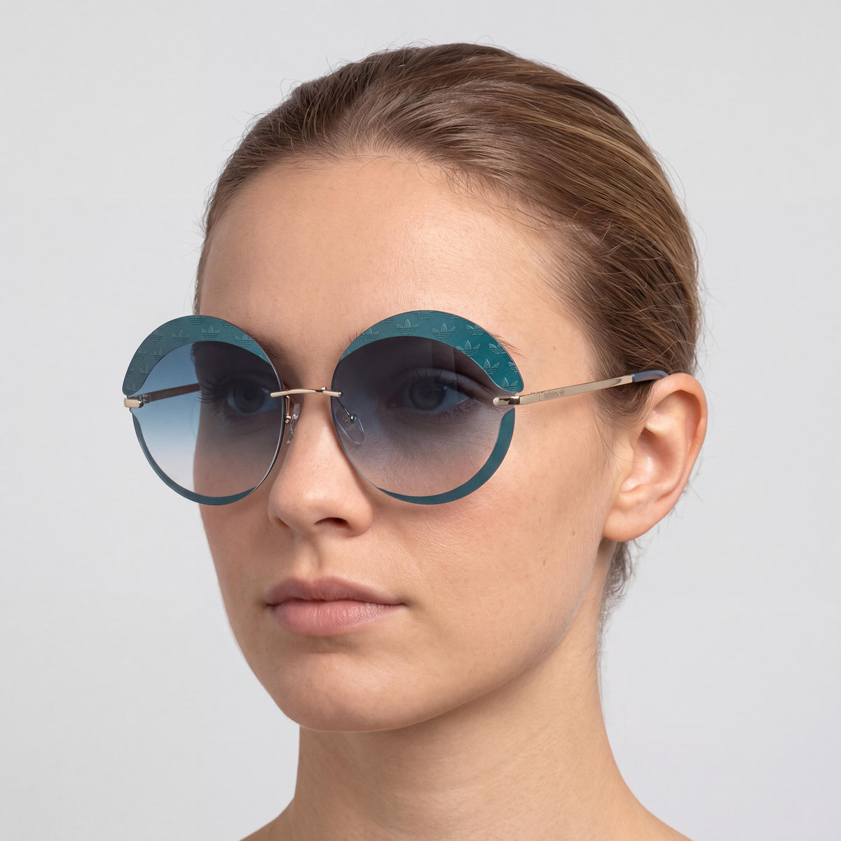 Gafas de sol adidas Originals Contemporaneo para mujer con montura metálica dorada/de policarbonato con degradado verde ottanio y protección UV, 67 mm, Photo 5