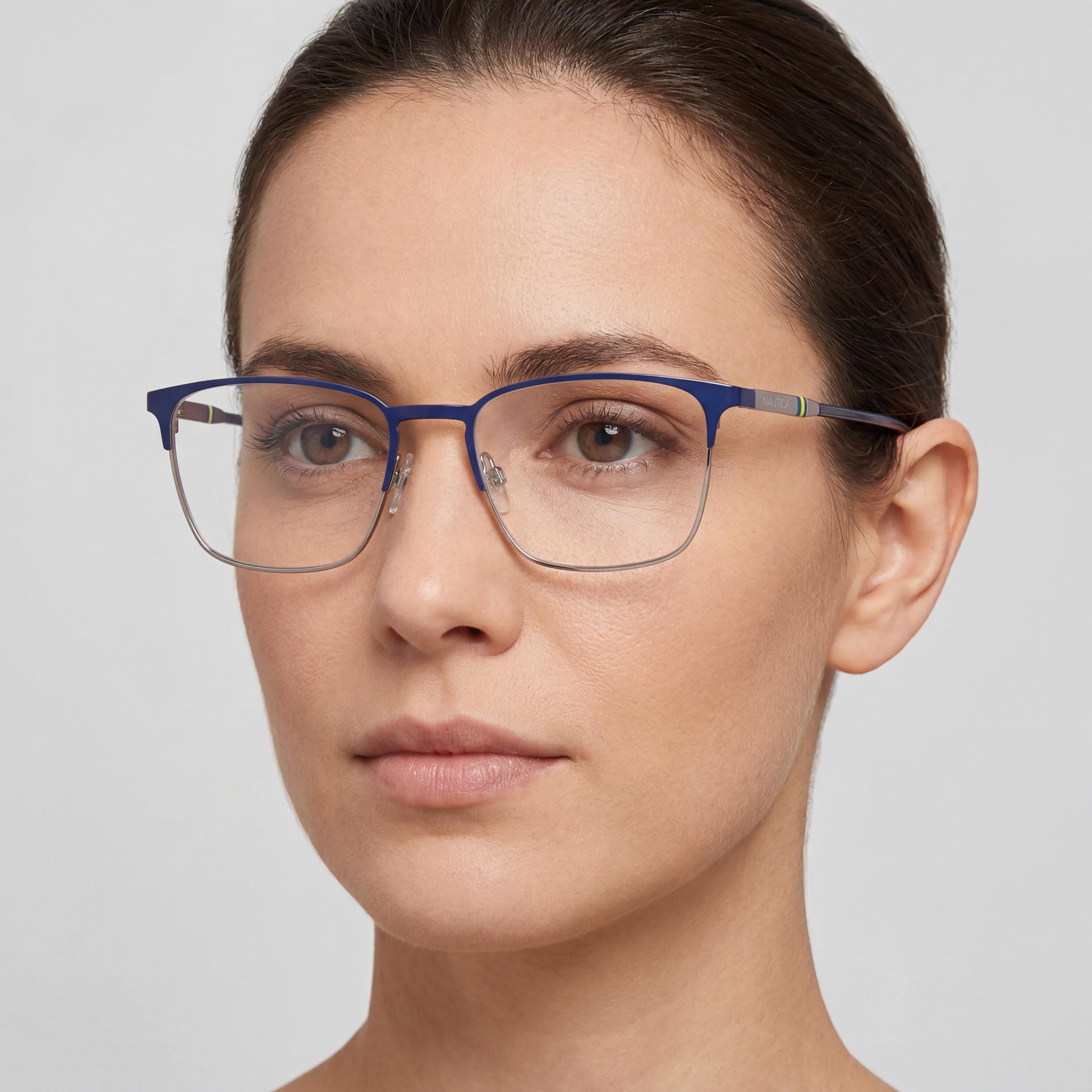 Monturas de gafas ópticas Nautica para mujer, color azul marino mate | Lentes transparentes de demostración listas para receta personalizada, Photo 4