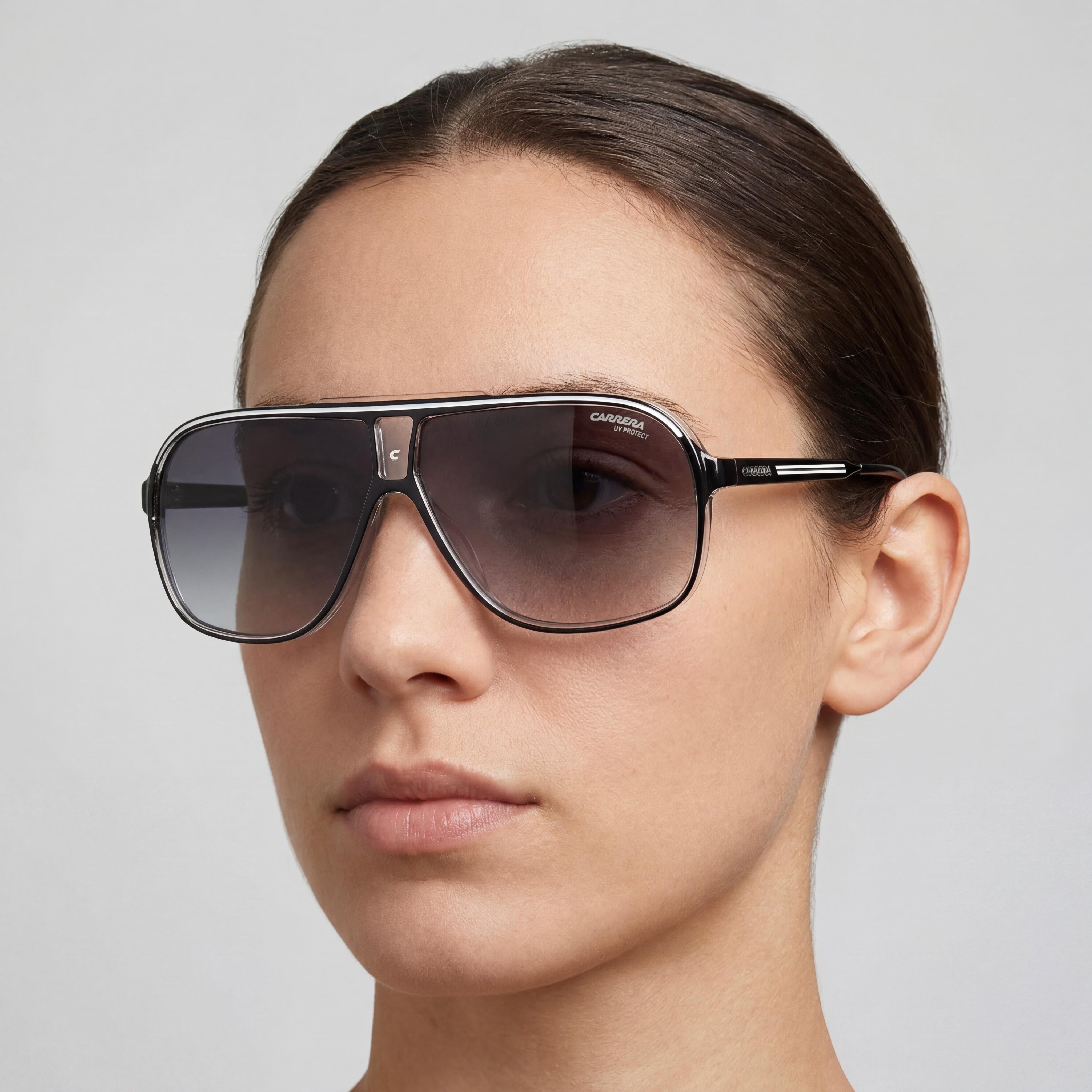 Carrera Contemporary Black White Aviator Sunglasses Unisex, 64mm, Photo 5
