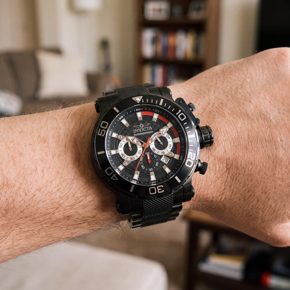 Invicta 50227 Coalition Forces Reloj Cronógrafo de Cuarzo para Hombre, Negro, 52 mm, Acero Inoxidable