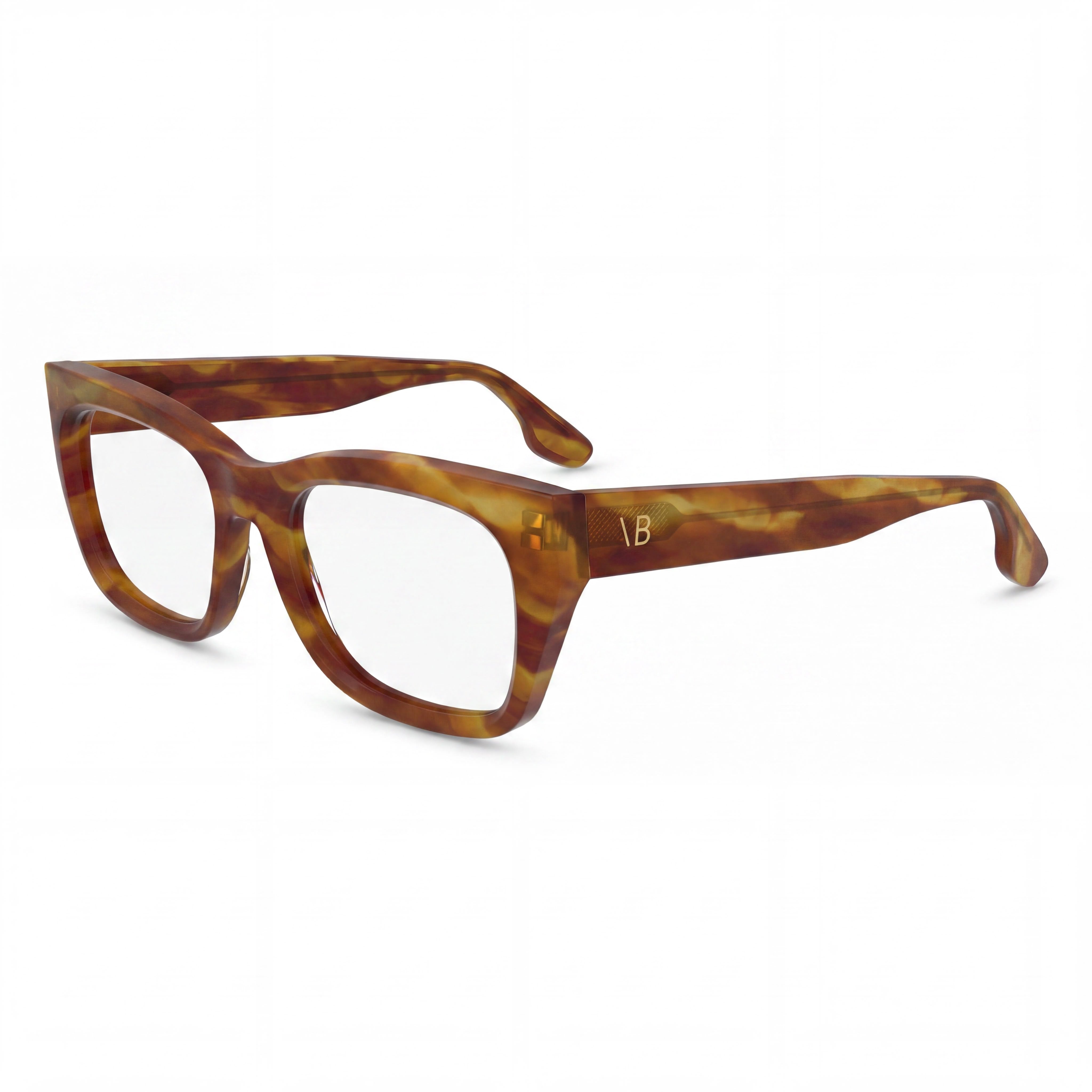 Gafas de sol Victoria Beckham Modern para mujer, de acetato Havana rubio a rayas, 51 mm, Photo 1