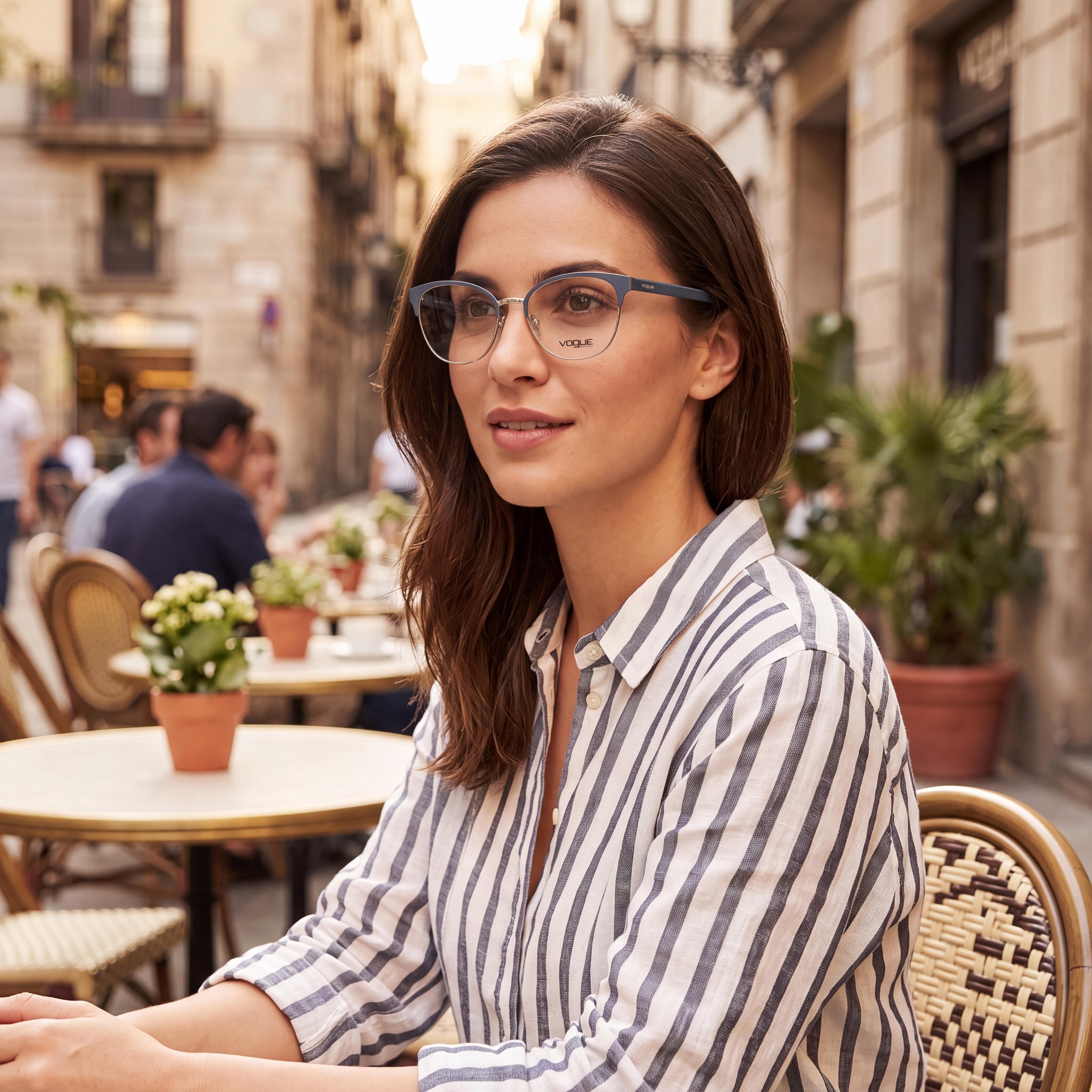 Vogue Eyewear Vo 4088 Women's Blue/Silver Plastic Frame Eyewear with 50mm Lens, 18mm Bridge, 140mm Temple, Photo 5