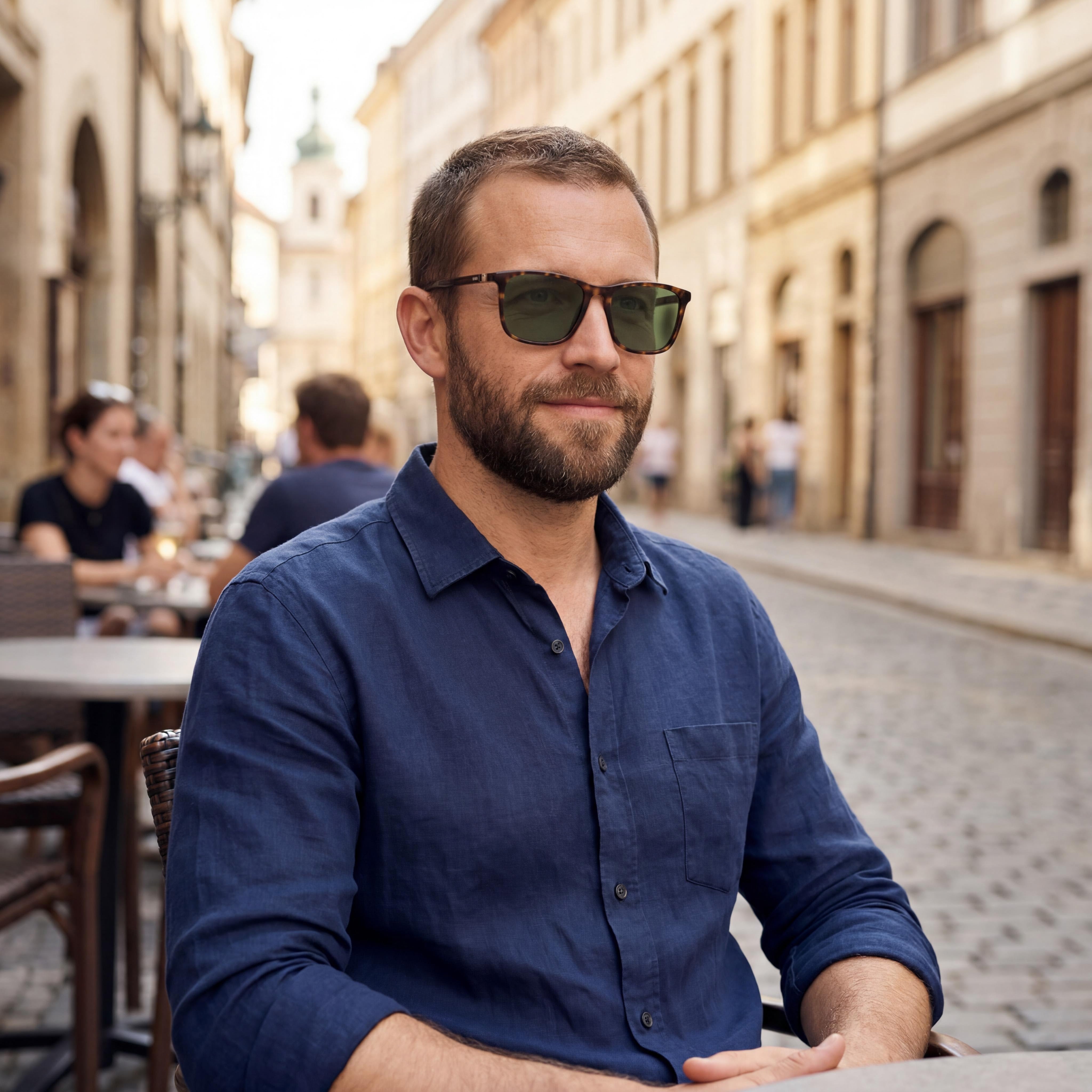 Hugo Boss INTERNATIONAL Men's Havana Acetate Frame UV Protection Sunglasses 56mm, Photo 6
