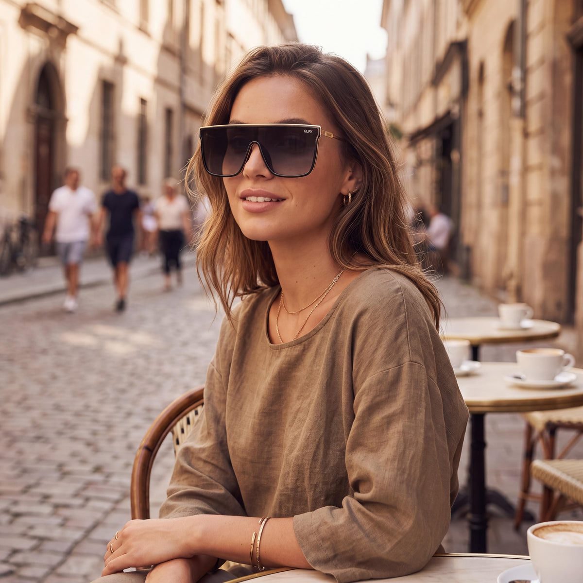 QUAY AUSTRALIA Nightfall Remixed Unisex Oversized Black Polarized Sunglasses, UV Protected, 138mm, Photo 6
