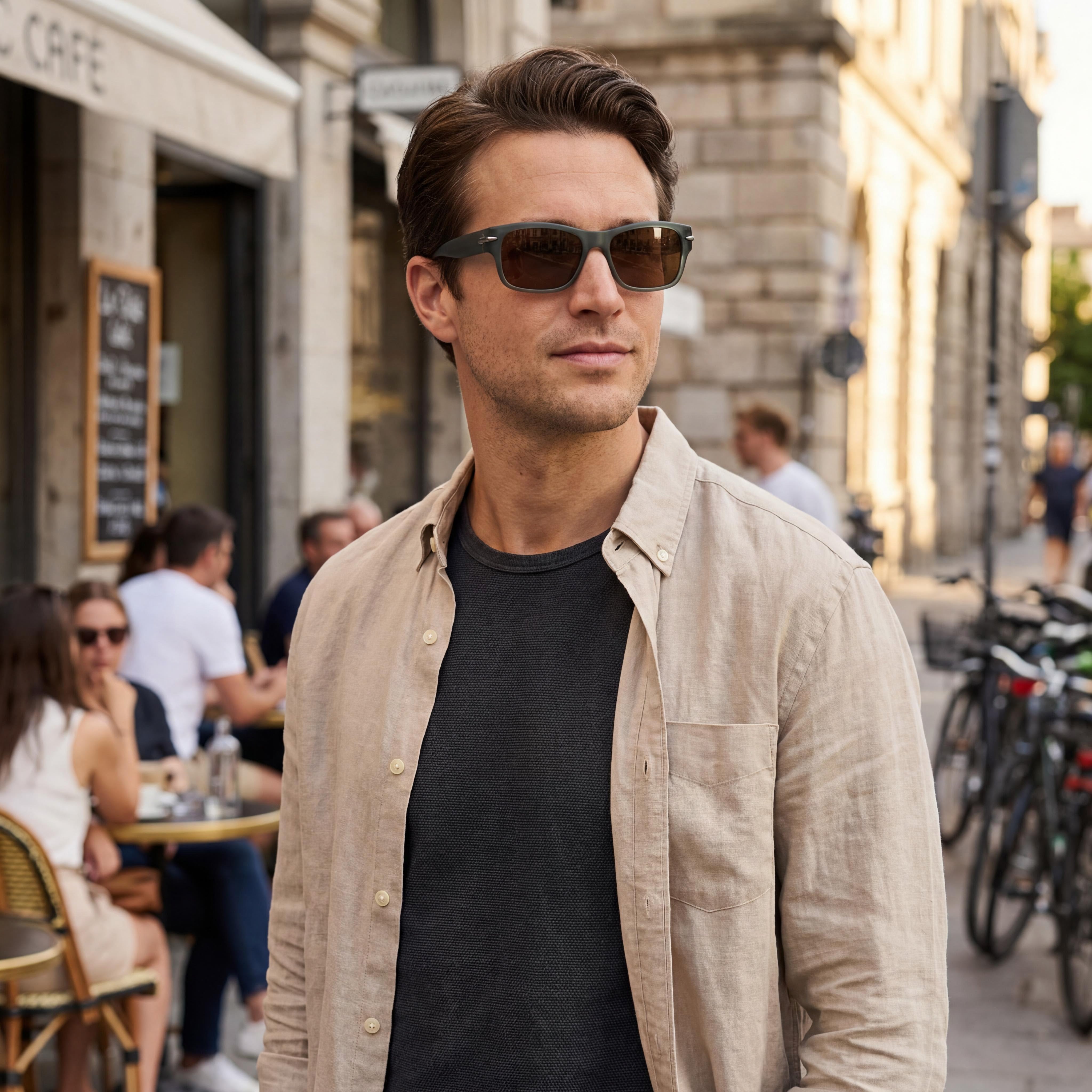 Rag & Bone Casual para hombre, armazón de acetato de cristal, lentes verdes no polarizadas 55-17-145, Photo 6