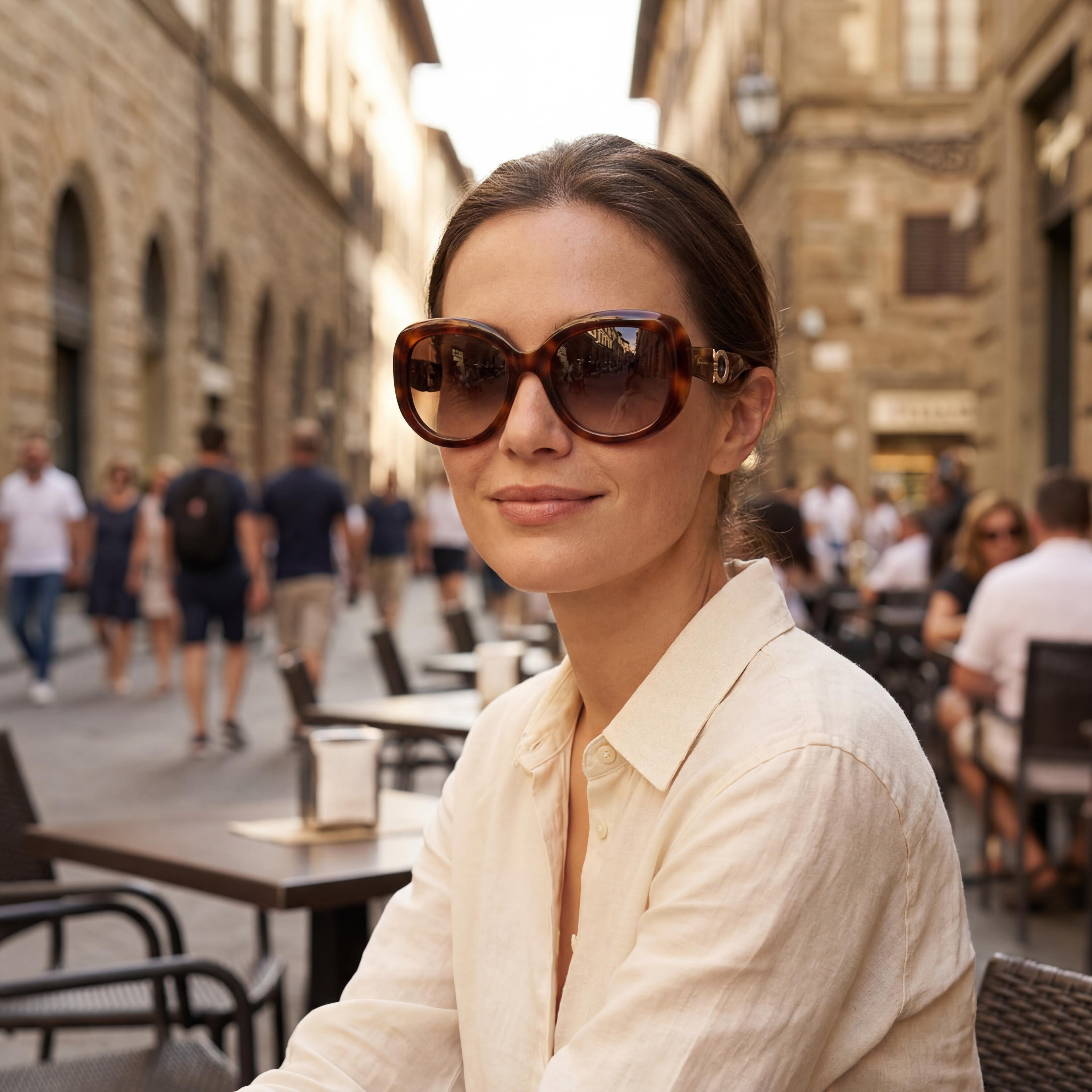 Gafas de sol de mariposa Ferragamo de carey para mujer SF727s, Photo 4