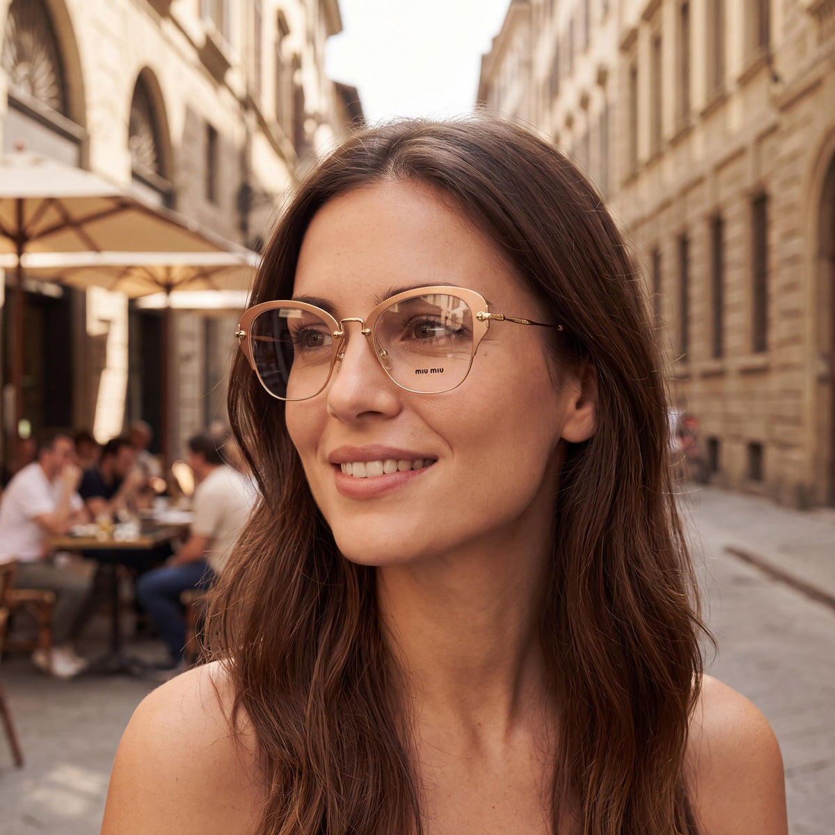 Miu Miu MU53OV Women's Matte Rose Composite Optical Frames with non- Demo Plastic Lenses 50mm, Photo 5