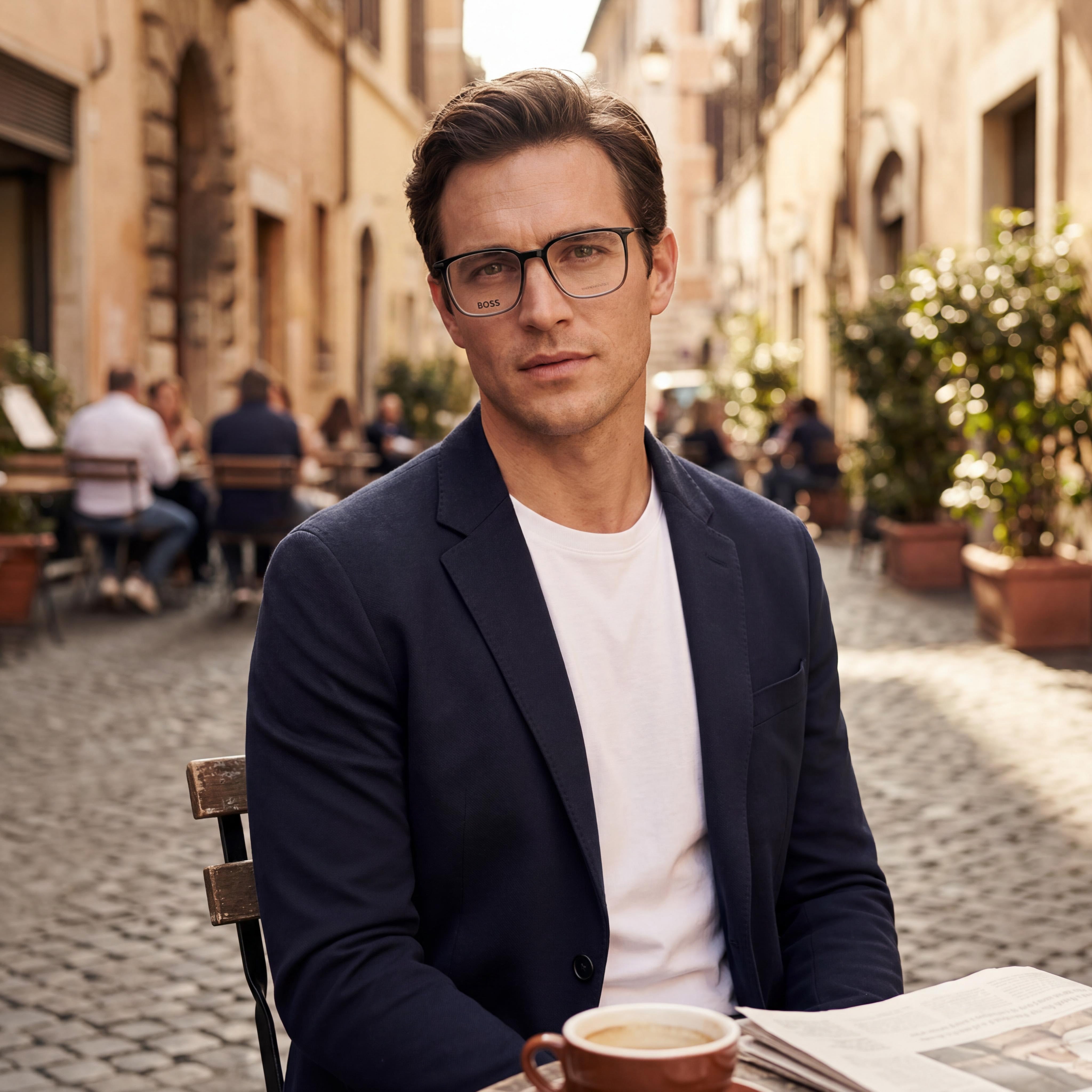 Gafas de sol para hombre Hugo Boss 1484, montura negra mate informal con lentes de policarbonato de 56 mm, Photo 5