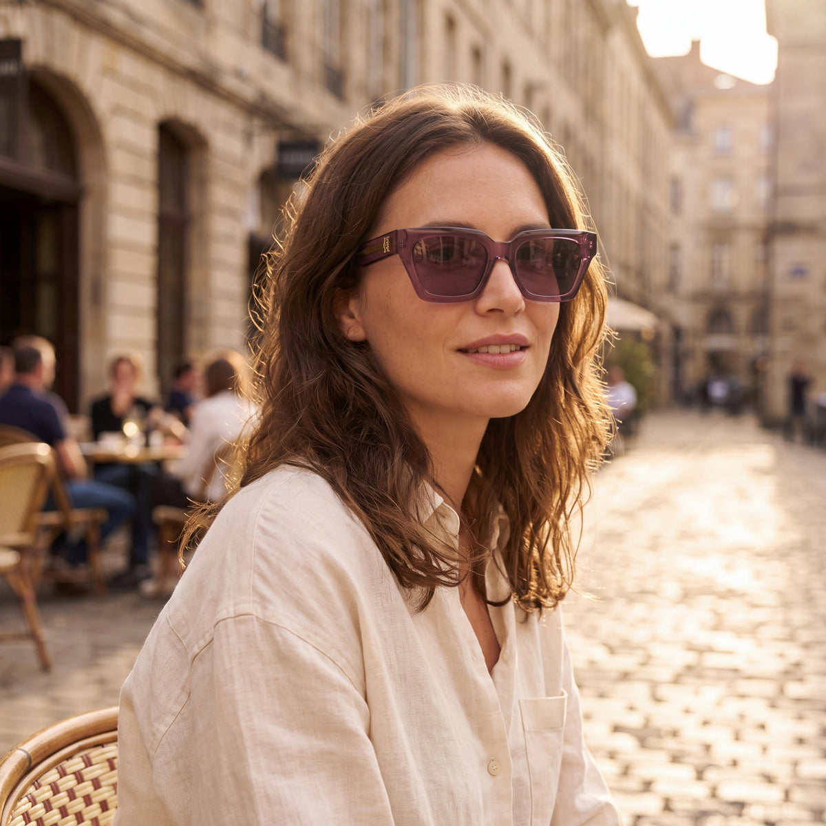 Gafas de sol informales Tommy Hilfiger para mujer con montura de acetato malva, lentes de policarbonato rosa, protección UV del 100 %, 52 mm, Photo 5