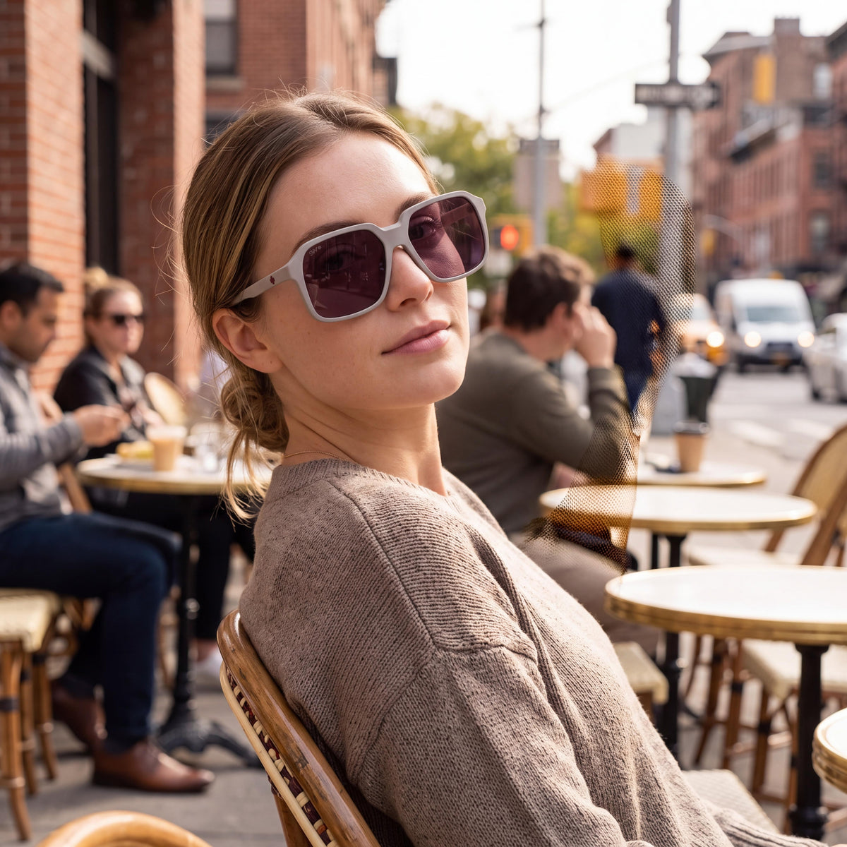 Spy 6700000000174 Unisex Lightweight Polycarbonate Sunglasses - Matte Misty Gray Merlot Frame, Merlot Violet Lenses, 59mm, Photo 6
