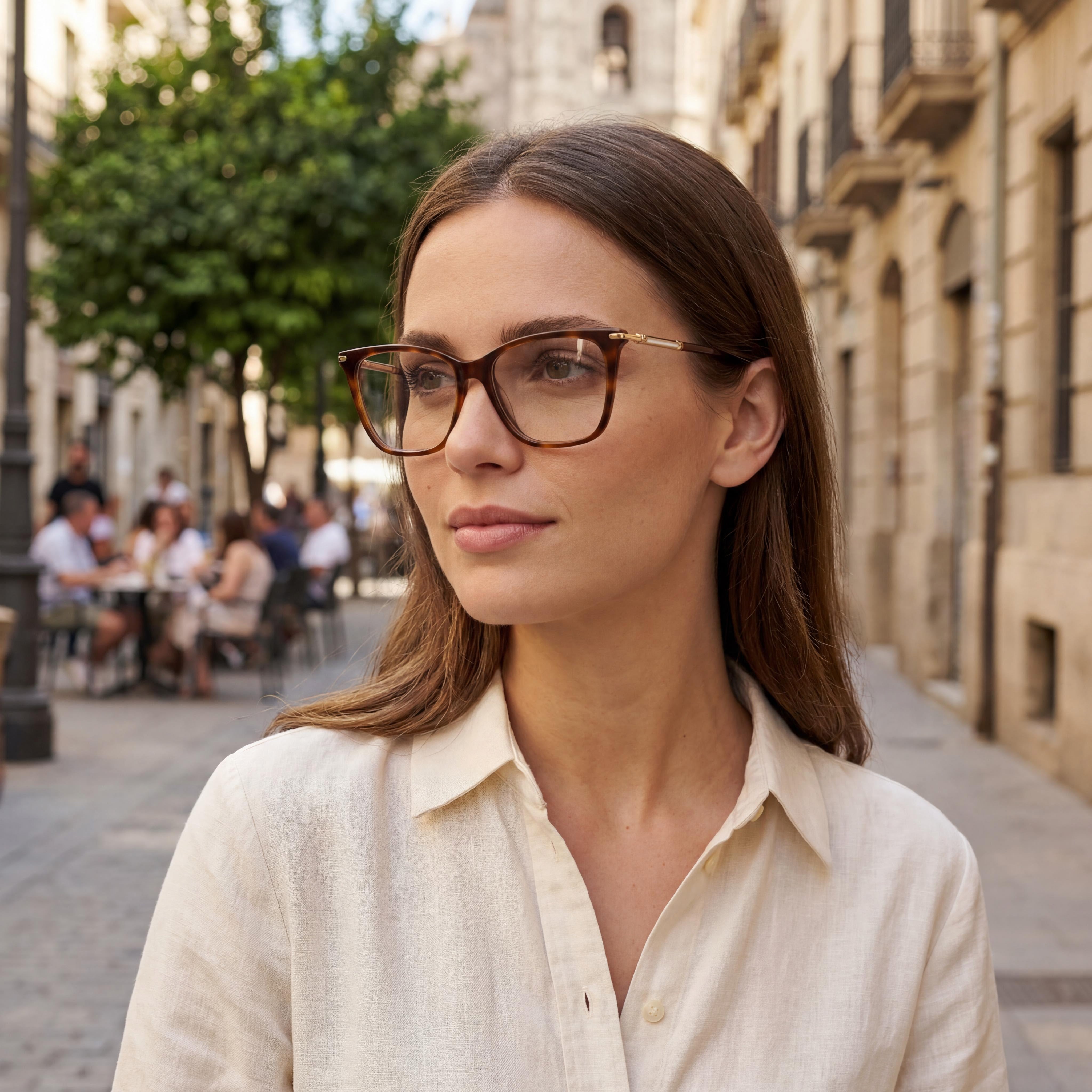 Gafas de sol clásicas Carolina Herrera para mujer, montura de plástico marrón Habana, lentes de policarbonato no polarizadas de 53 mm, Photo 5