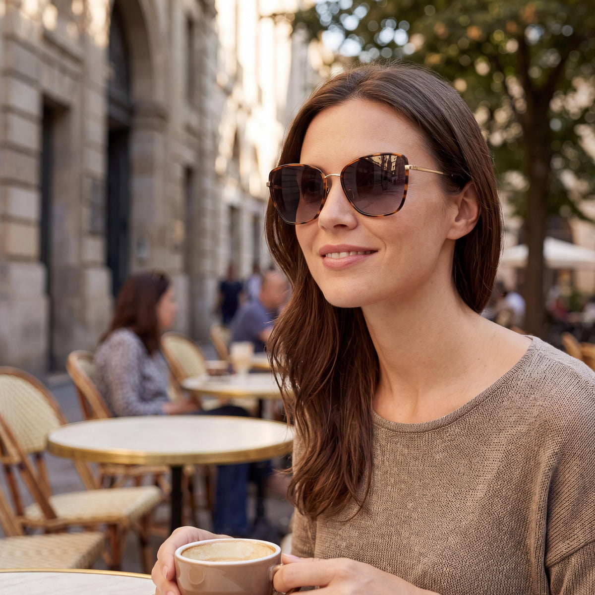Fossil Casual Women's Stainless Steel Havana Brown UV Protection Sunglasses Brown Shaded Lenses 56mm, Photo 5