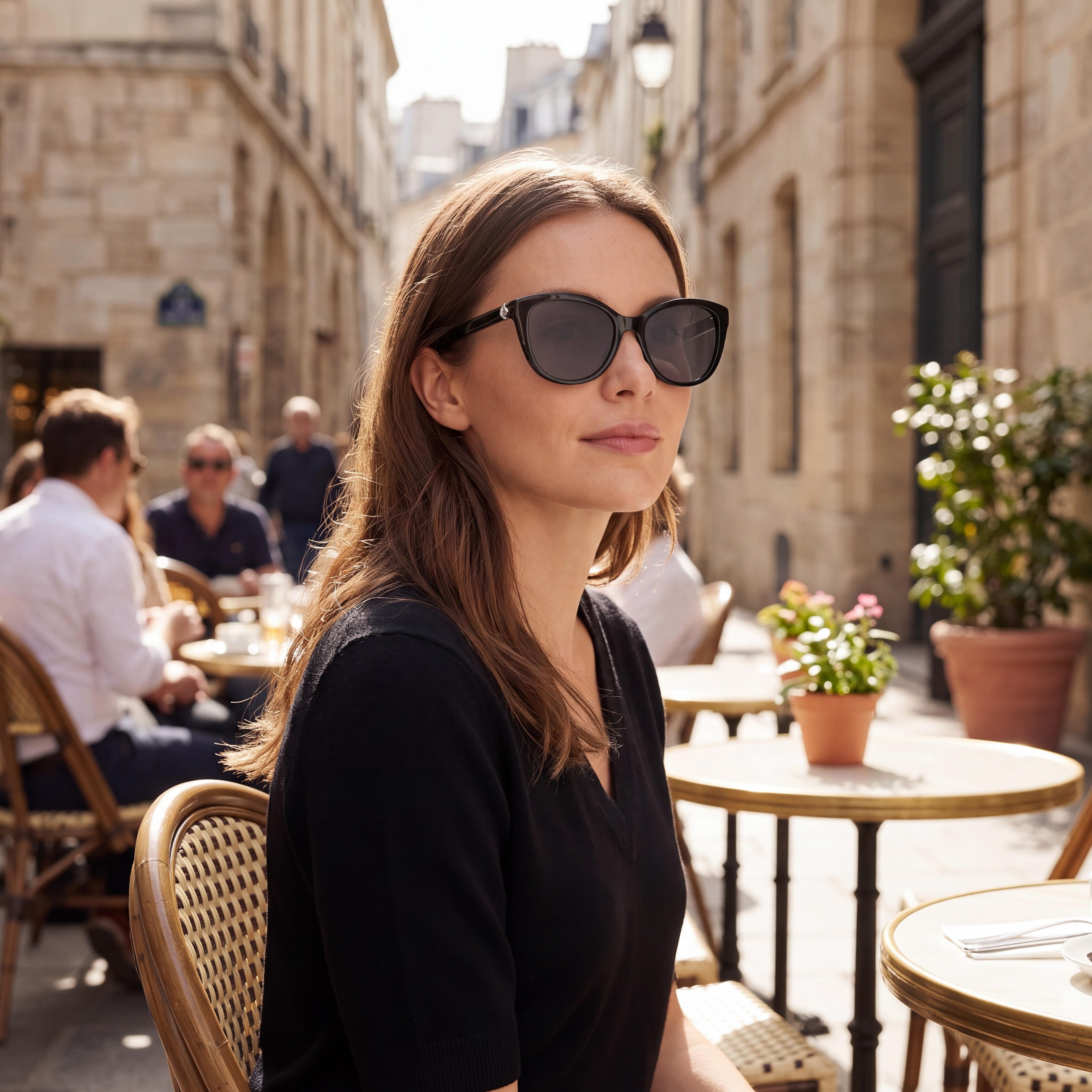 kate spade new york Hensley/G/S Women's Black Gray Plastic Frame Black Lens UV Protected Non-Polarized Sunglasses 55mm, Photo 6