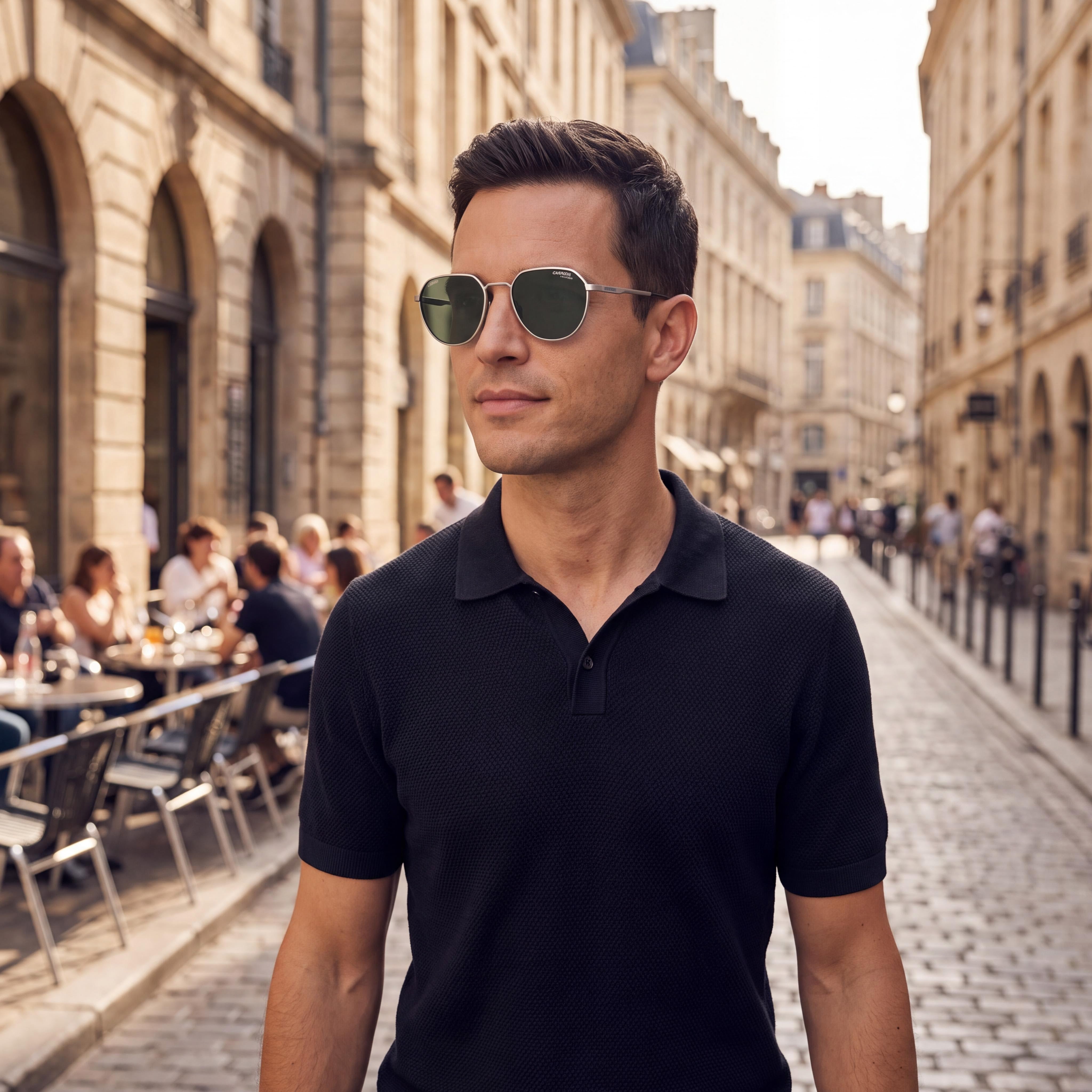 CARRERA DUCATI Gafas de sol casual para hombre, montura de metal paladio mate, lentes polarizadas verdes, 52 mm de lente, 21 mm de puente, 140 mm de patilla, Photo 5