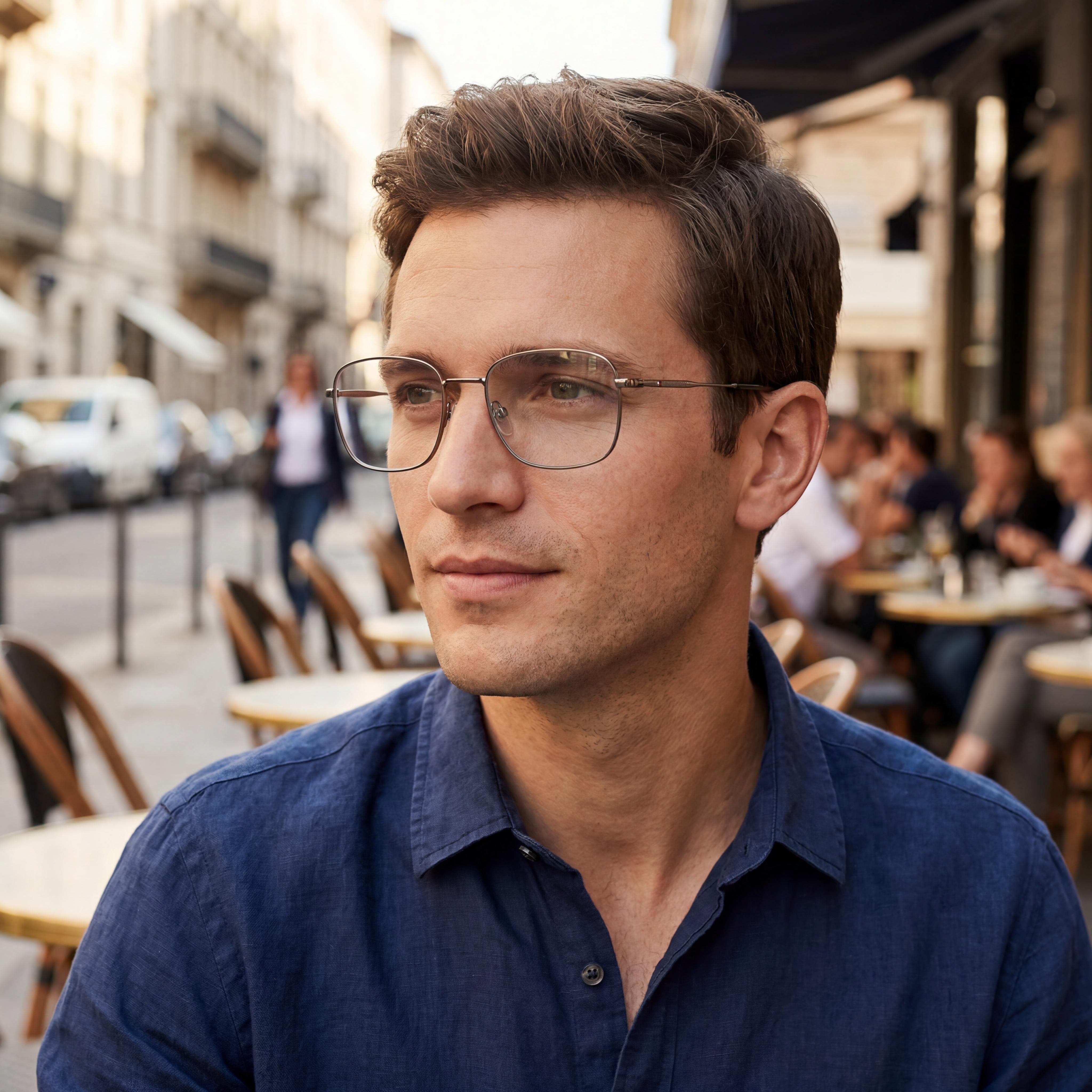 Gafas Tommy Hilfiger de Rectángulo para Hombre, Color Plata y Rutenio, 56mm, Photo 4