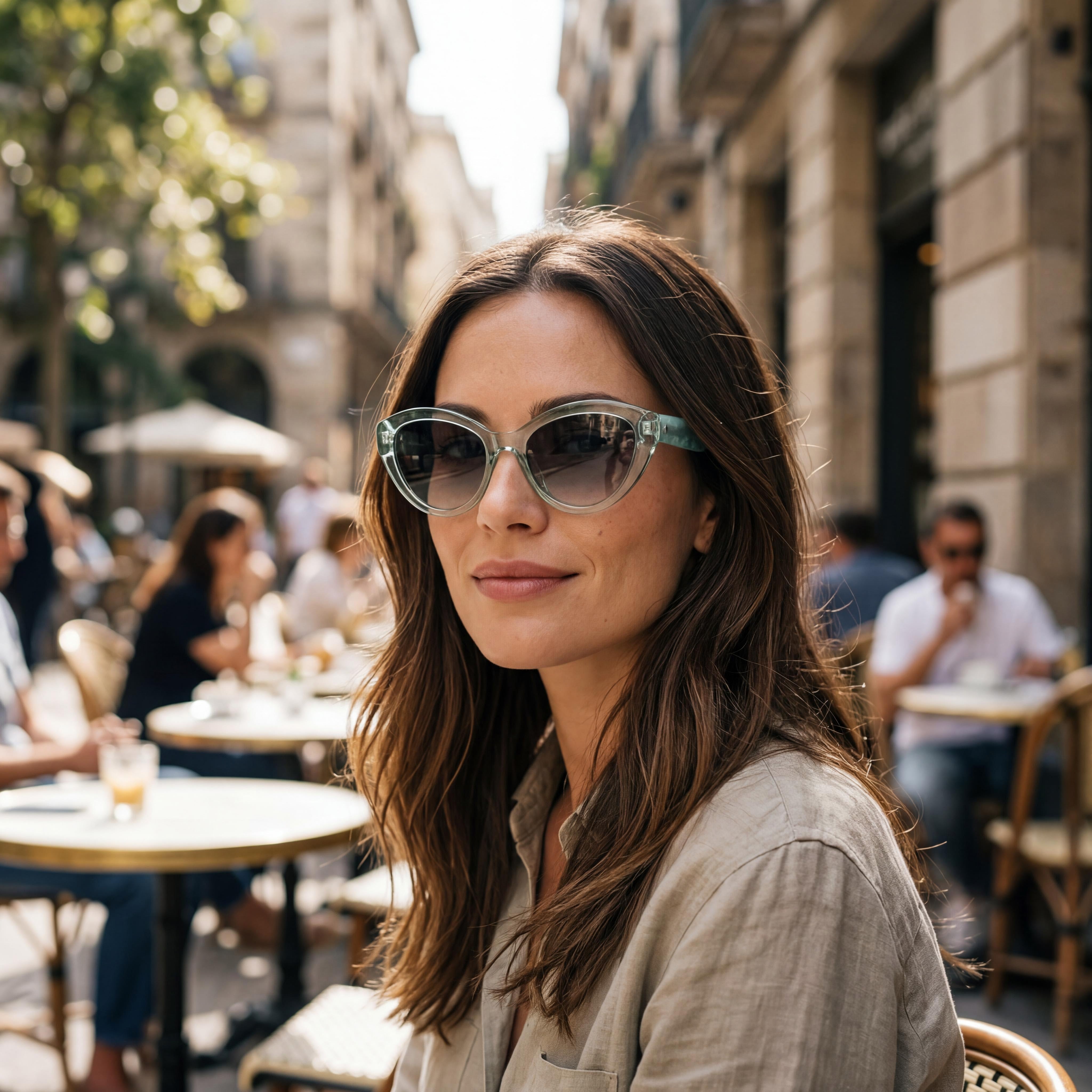Gafas de sol de acetato teal para mujer Kate Spade New York de temporada con protección UV, gris oscuro sombreado de 55 mm, Photo 5