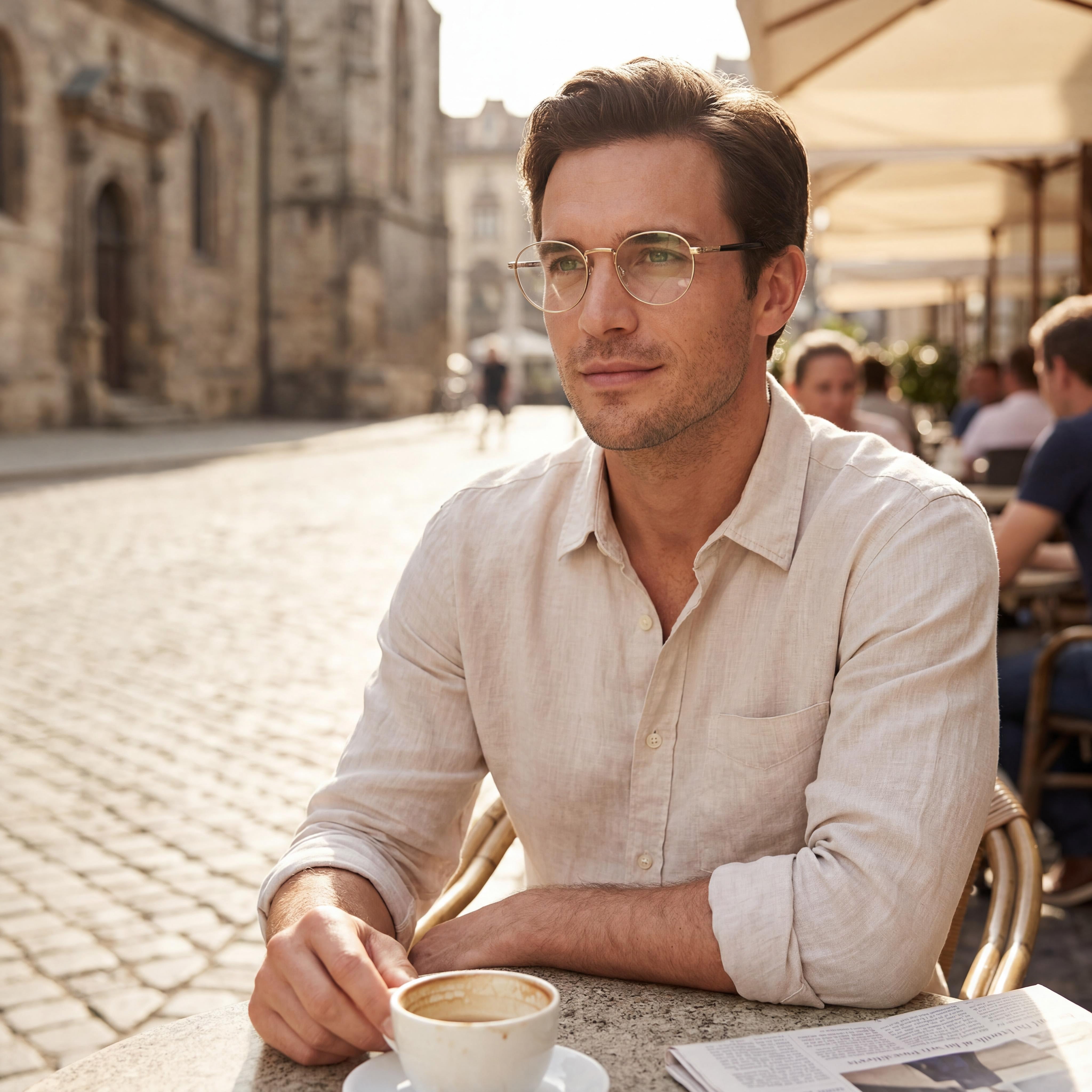 David Beckham Db 1127 Modern Men's Alloy Steel Gold Black Optical Glasses with Polycarbonate Lenses 51mm, Photo 4