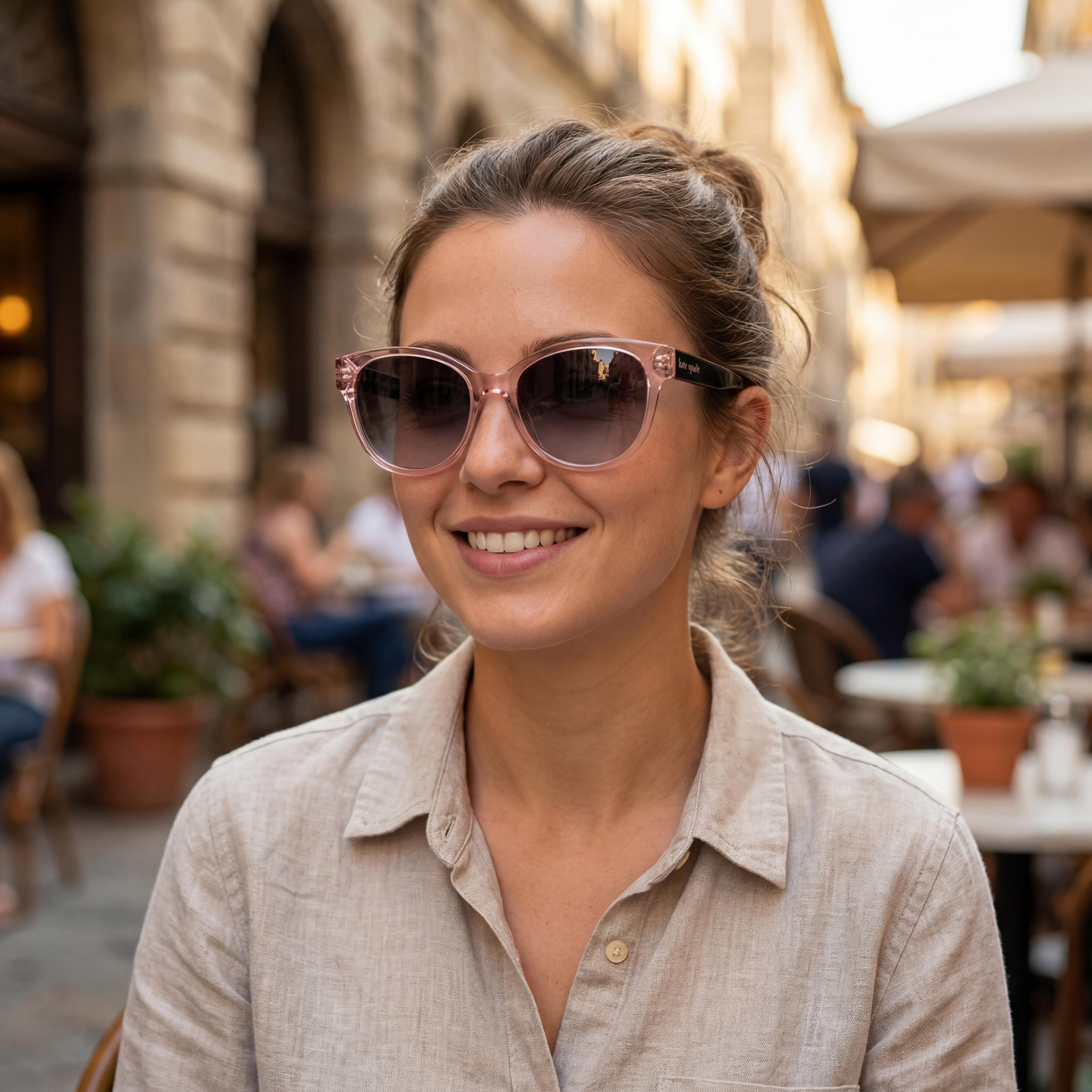 Kate Spade New York Seasonal Women's Sunglasses with Pink Grey Plastic Frame and UV Protection 55mm, Photo 5