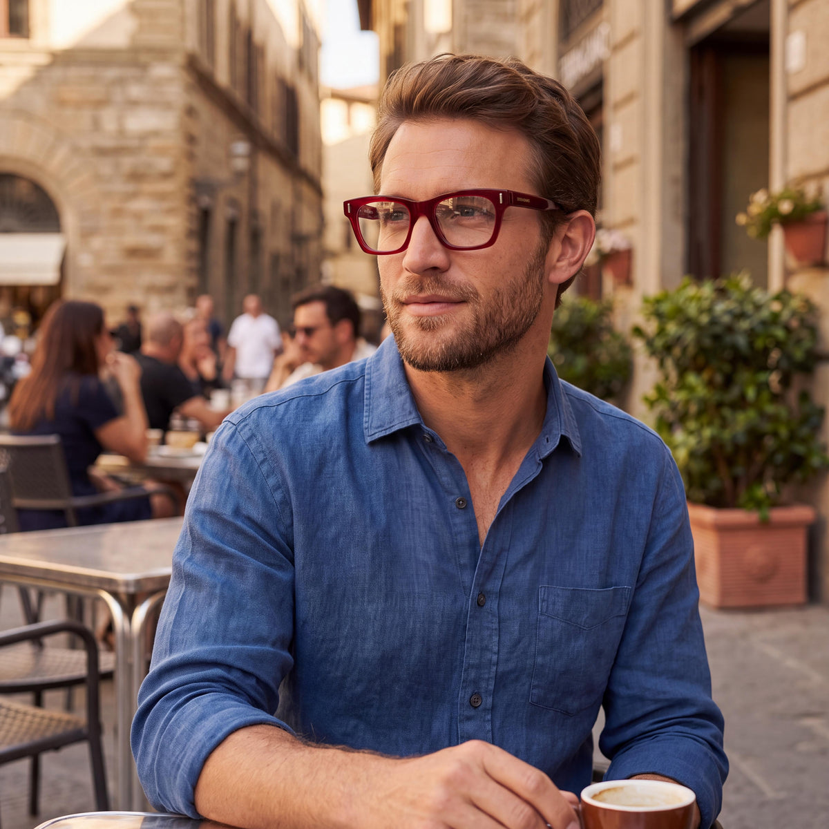 Salvatore Ferragamo Sf3025 Men's Acetate Opaline Wine Non Transparent Lens Frame 51mm Eyeglasses, Photo 3