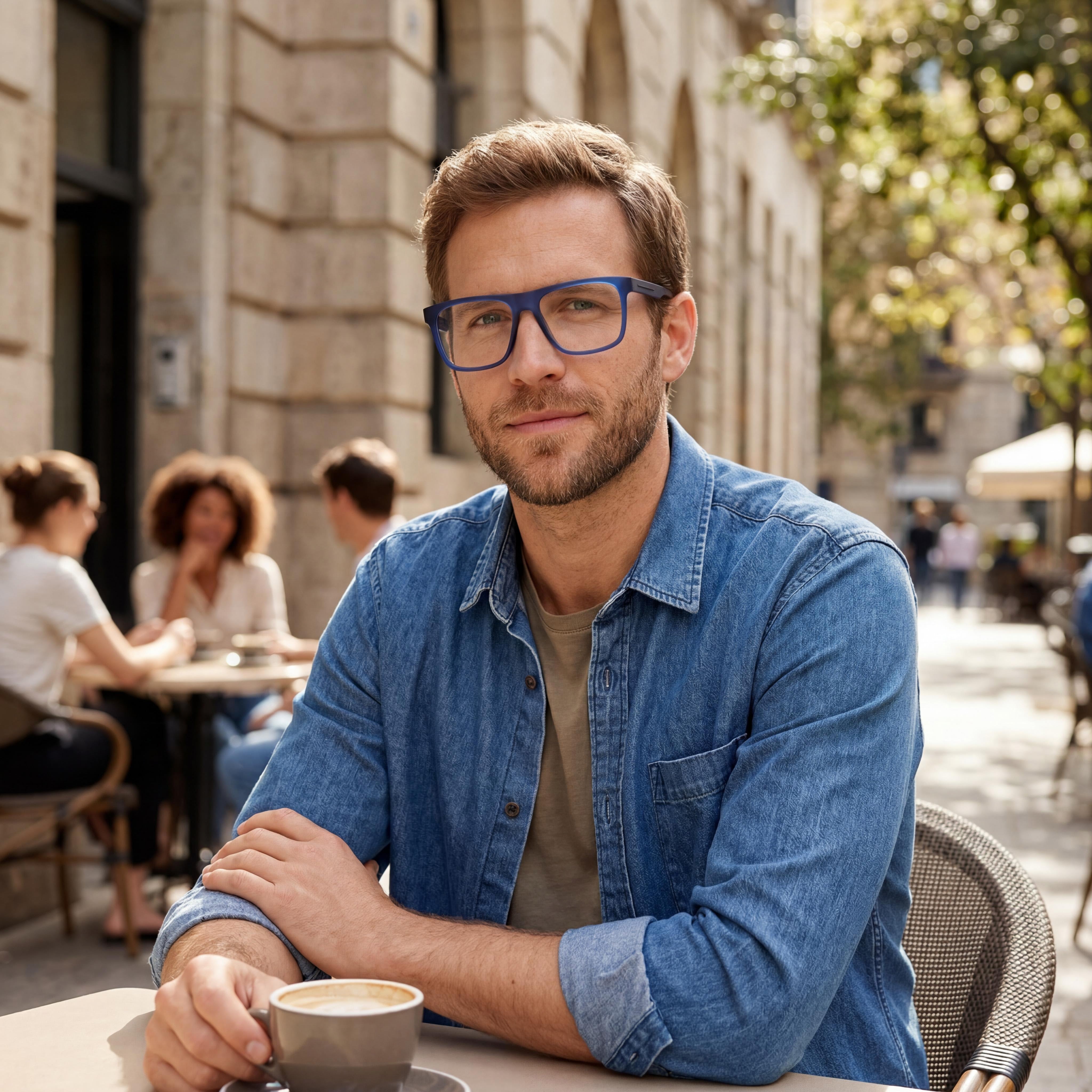 Polaroid Casual Men's Matte Blue Eco Polyamide Frame Non-Polarized Plastic Lens Sunglasses 56-16-140mm, Photo 5