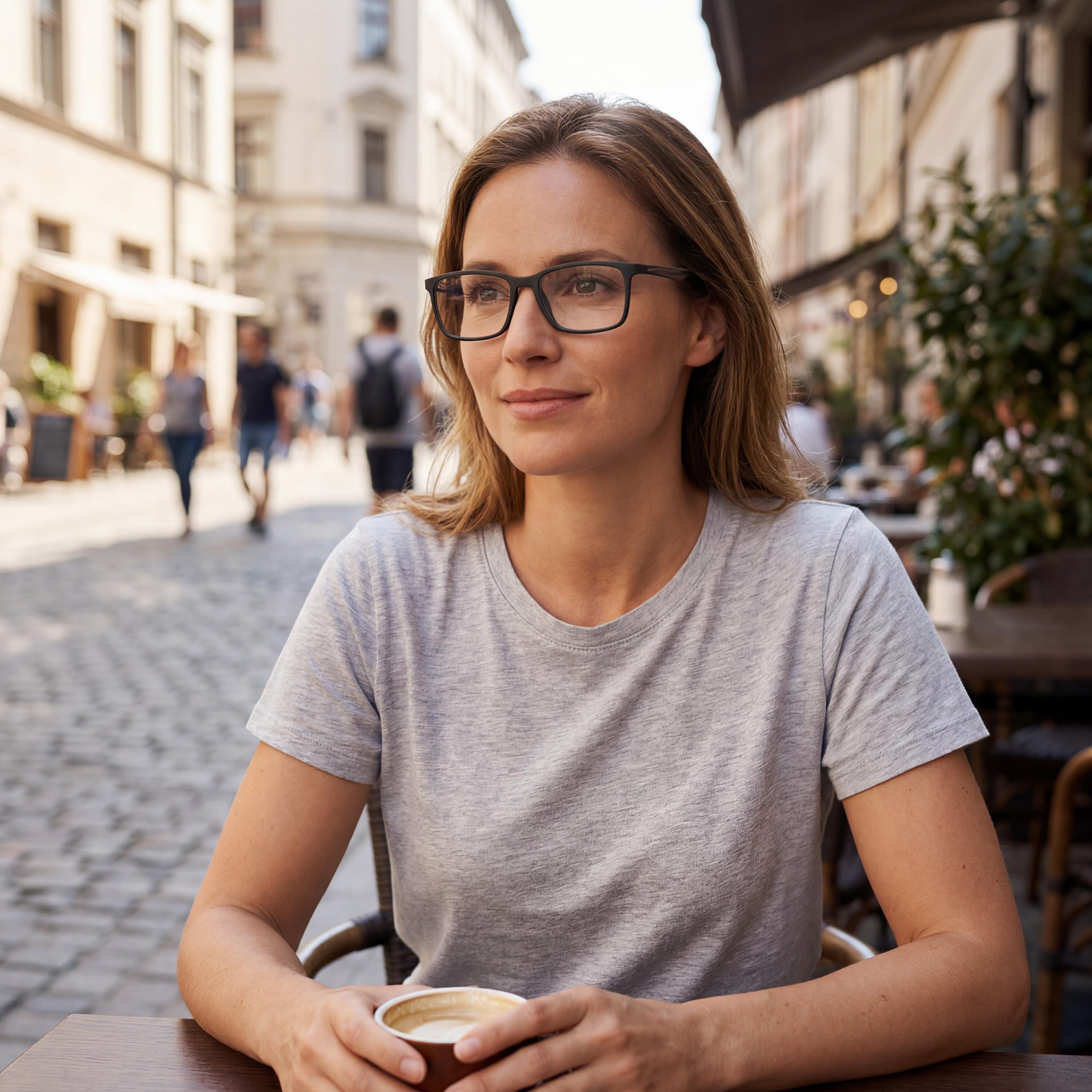 Marchon M-MOORE 035 Standard Women's Grey Metal Frame Eyeglasses with 53mm Lens, 17mm Bridge, 140mm Temple, Photo 4