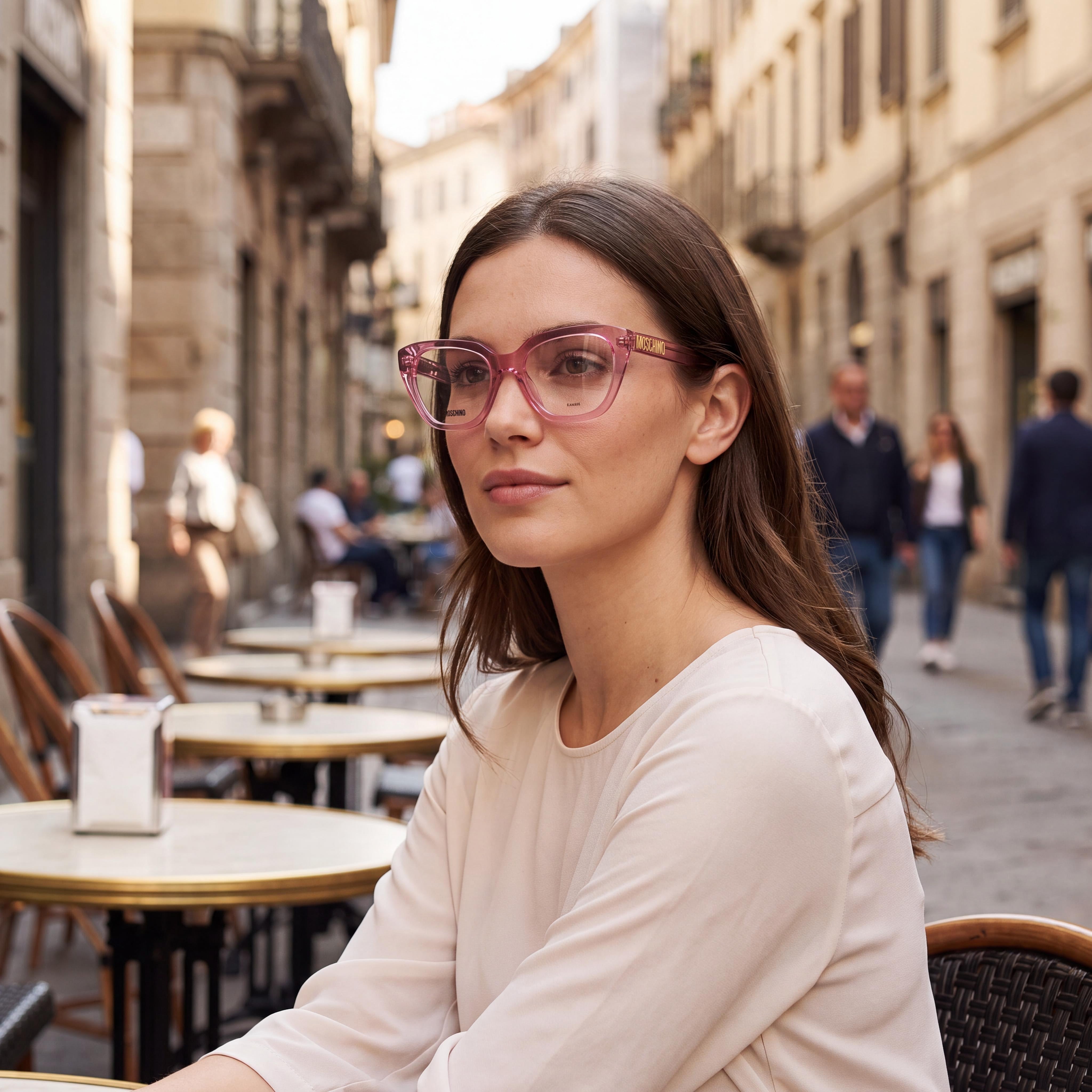 Moschino Modern Women's Acetate Frame Sunglasses in Fuchsia with Non-Polarised 51mm Lenses, Photo 5