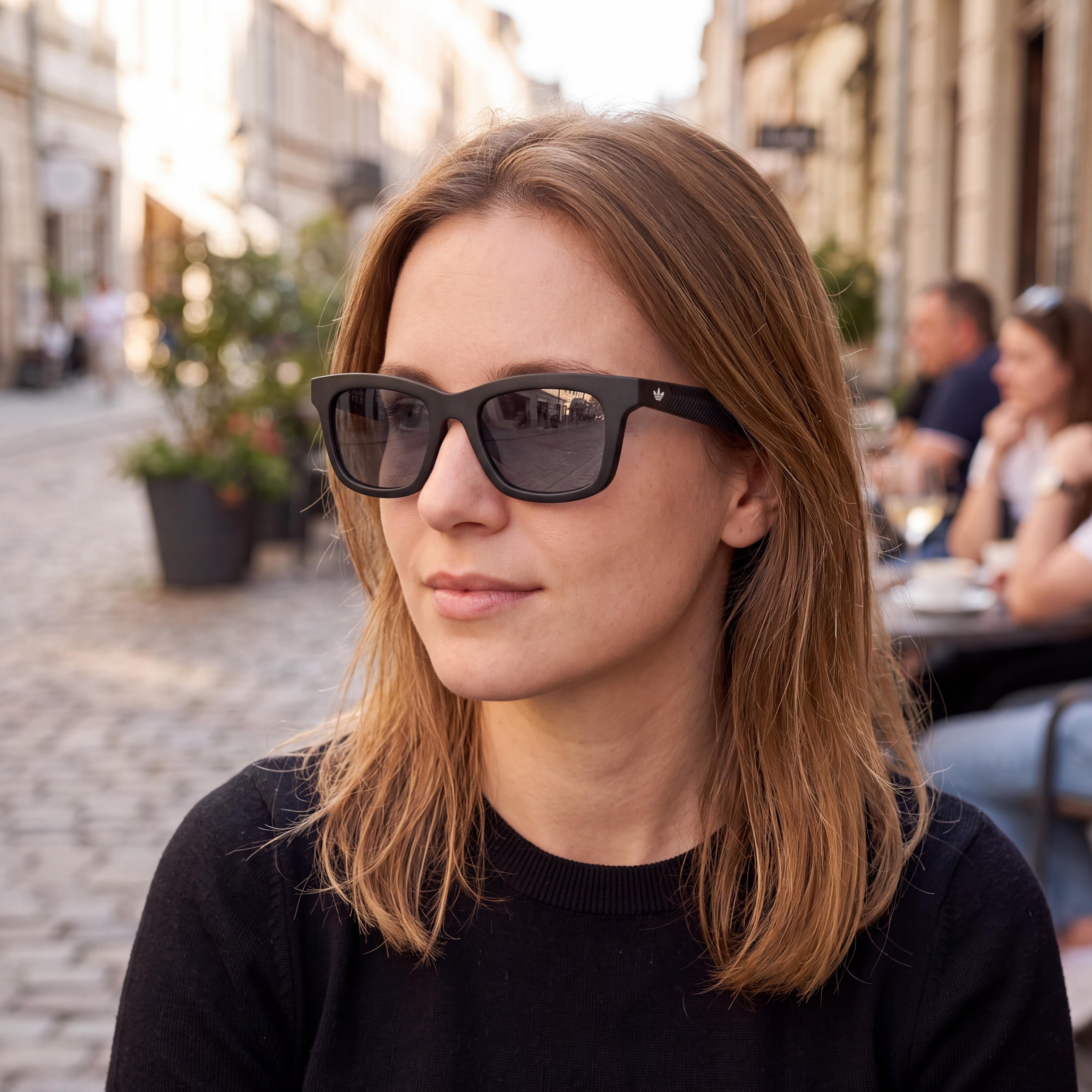 adidas Originals Or0116 Unisex Matte Black Injected Frame with Black Non- Lenses 51mm, Photo 6