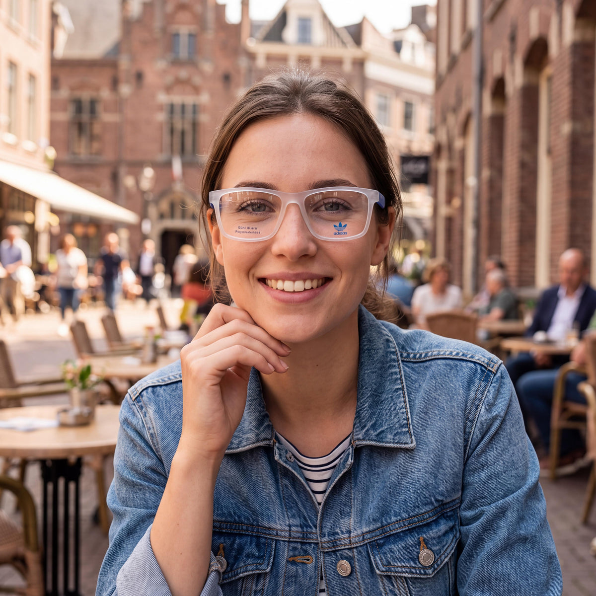 adidas Originals OR5027 Women's Crystal Matte Light Blue Lightweight Injected Frame Eyeglasses 54mm, Photo 3