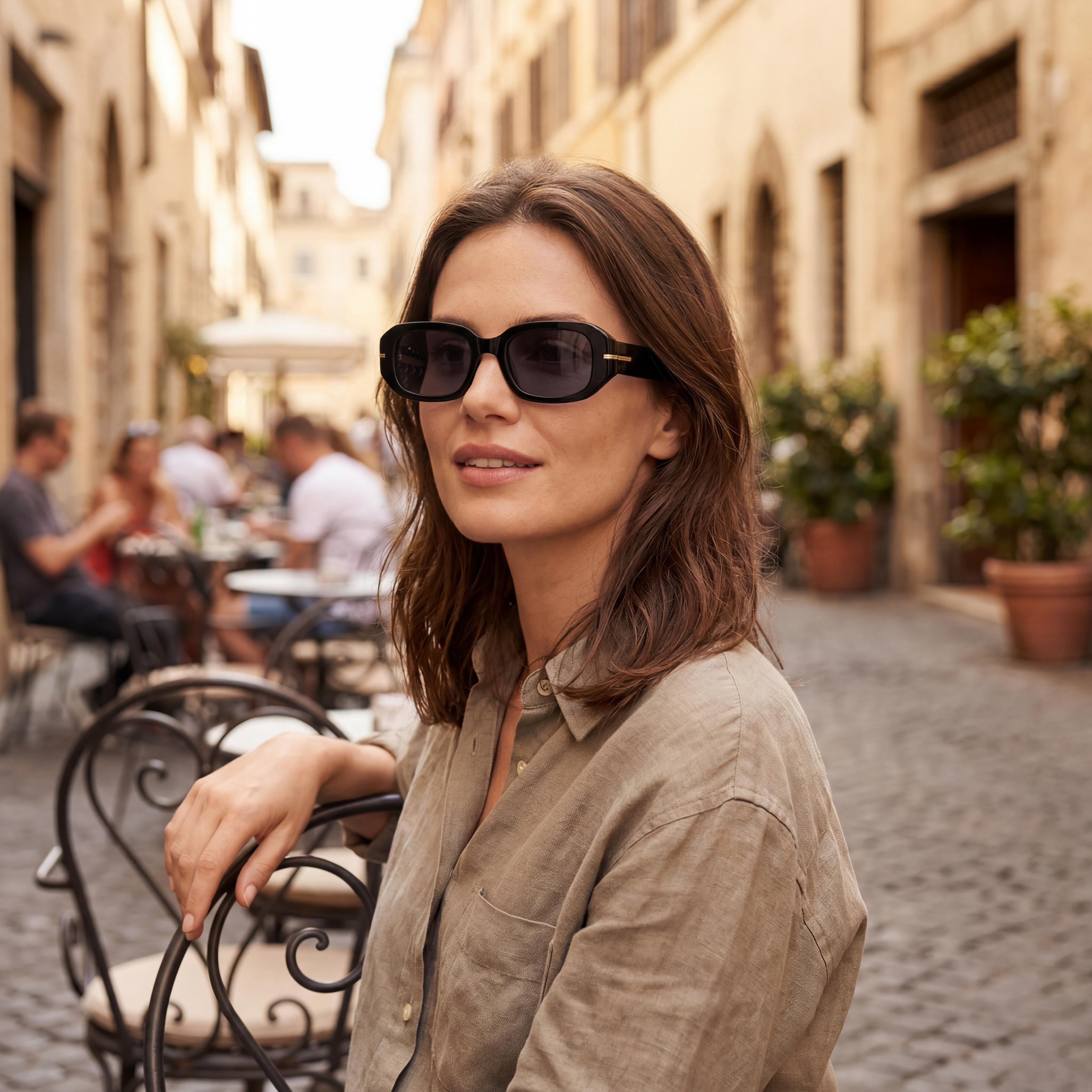 Gafas de sol clásicas Hugo Boss BOSS 1608/S para mujer, armazón de acetato negro y gris, lente negra de 50 mm, Photo 6