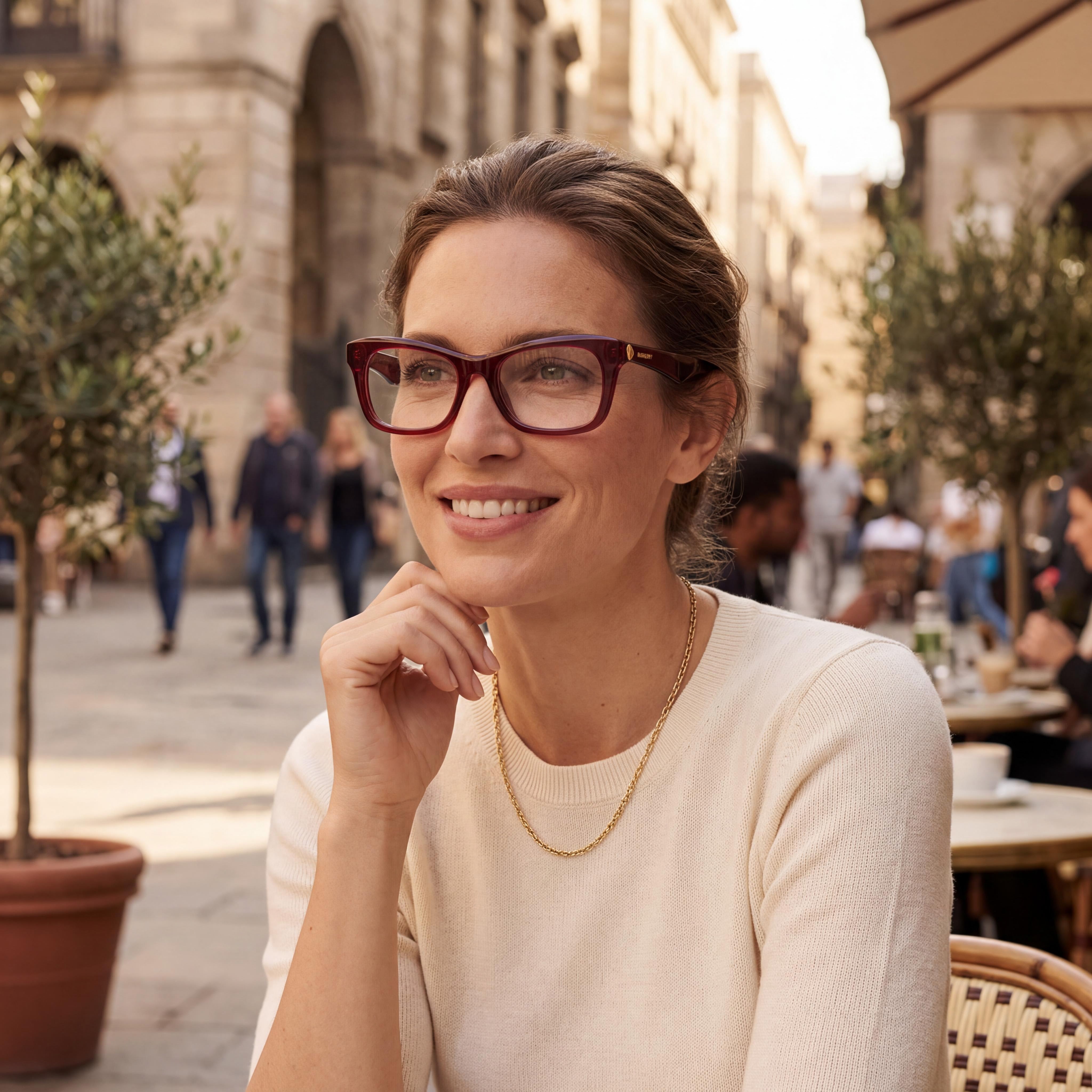 Gafas BURBERRY Unisex Clásicas Rojas con Montura Roja, con Lentes Transparentes de Demostración, Listas para Lentes Graduadas Personalizadas, Photo 5